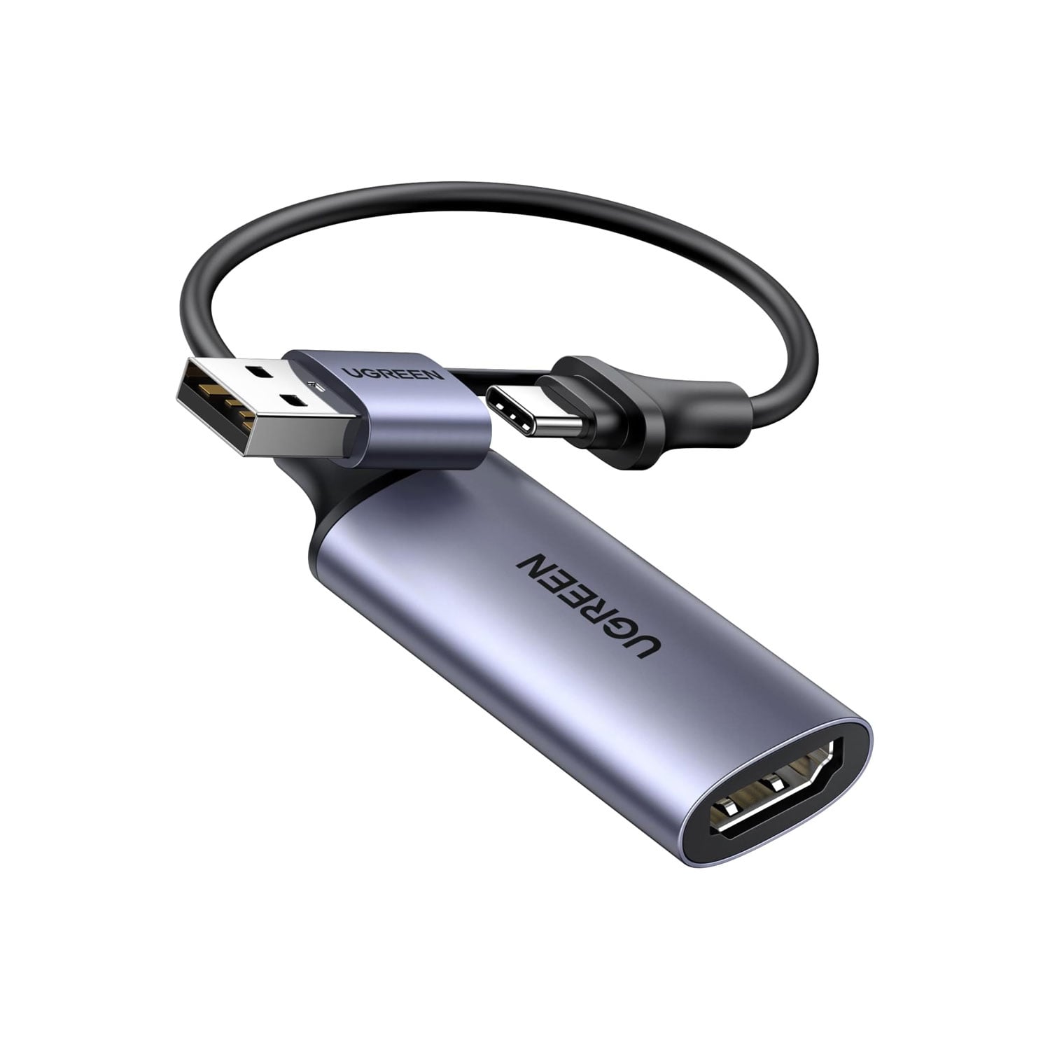 CAPTURADORA DE VIDEO UGREEN USB Y USB-C 1080P PARA STREAMING CM489-40189 - 1