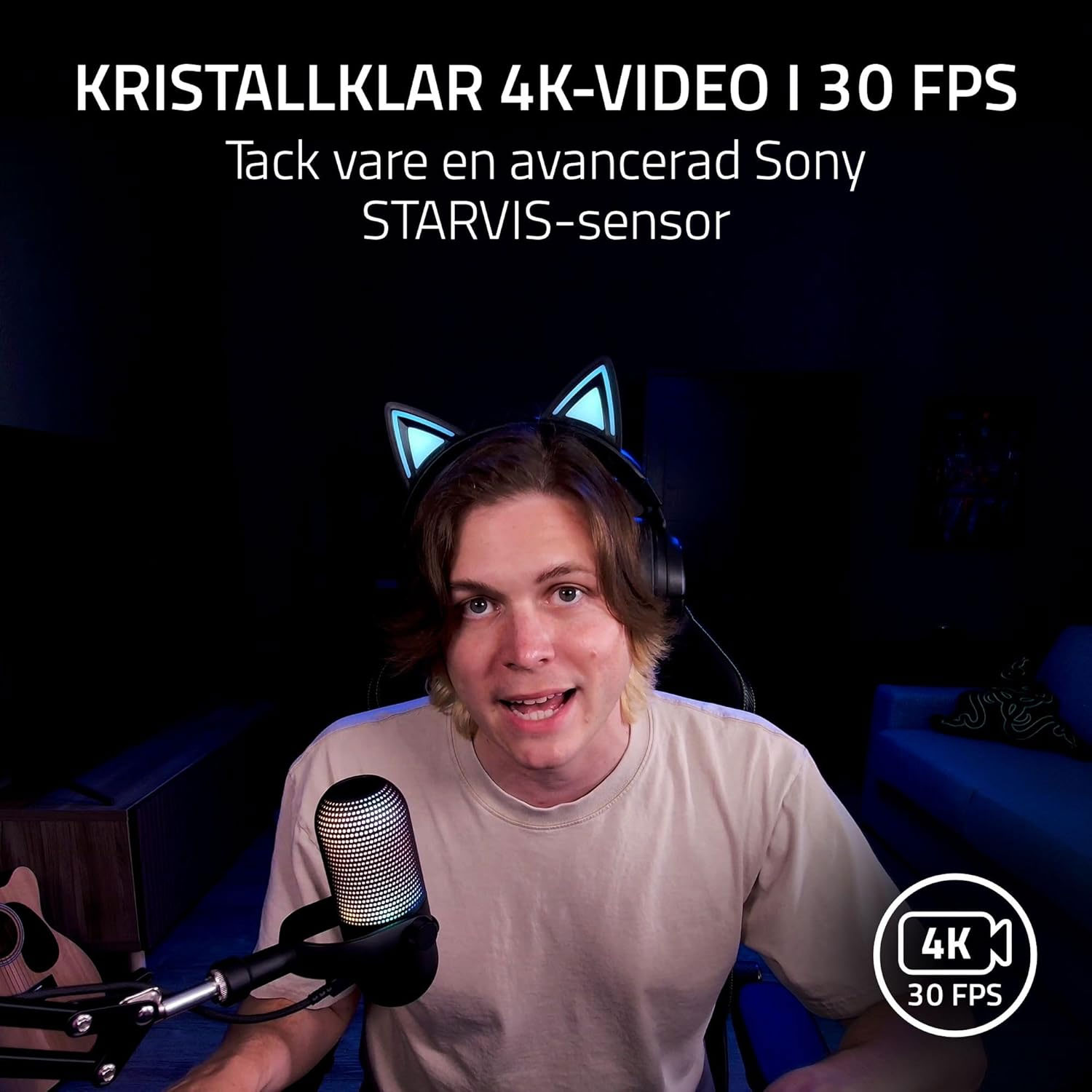 CÁMARA WEB RAZER KIYO V2 STREAMING 4K 30FPS 1080P 60FPS USB-C QUARTZ - 6
