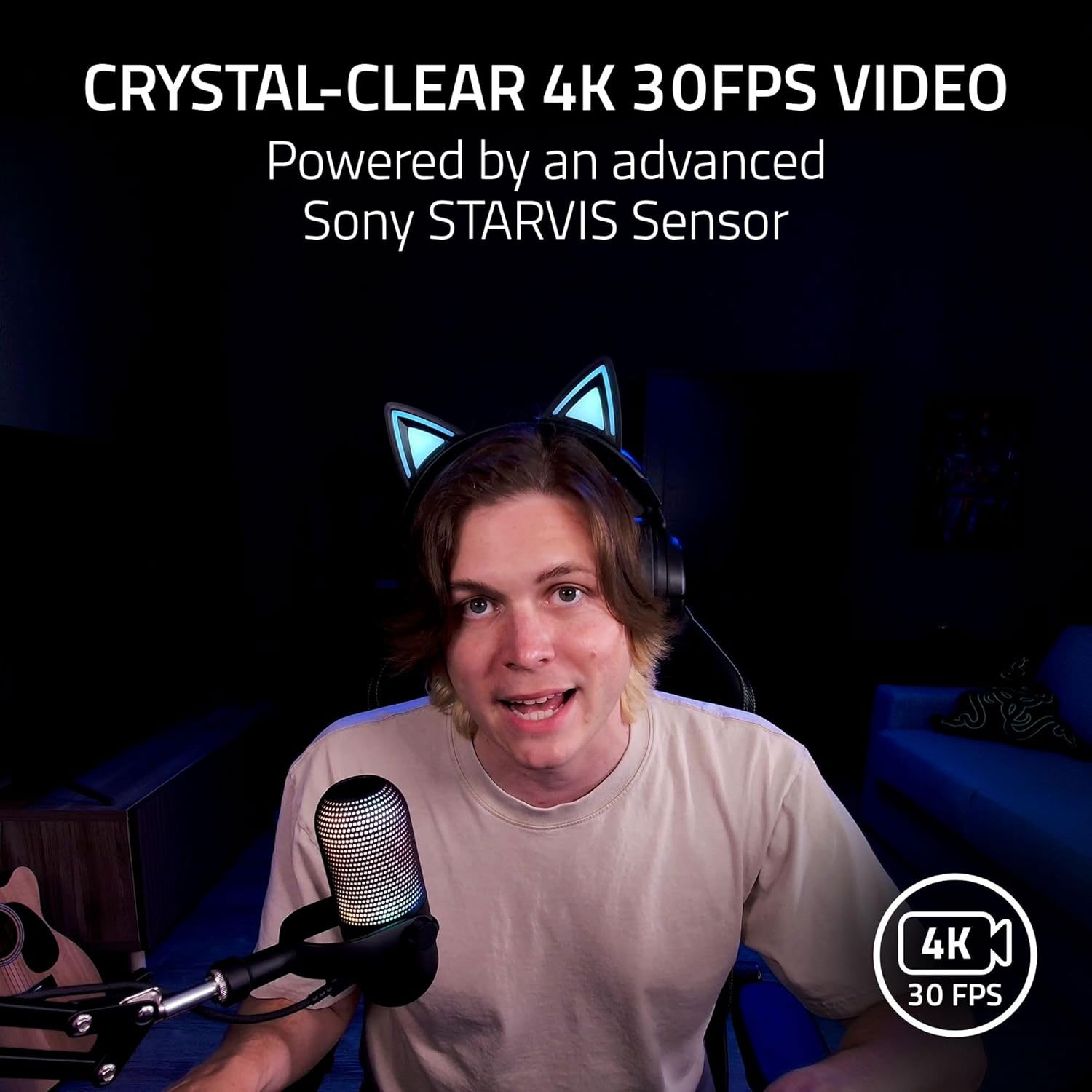 CÁMARA WEB RAZER KIYO V2 STREAMING 4K 30FPS 1080P 60FPS USB-C BLANCO - 6