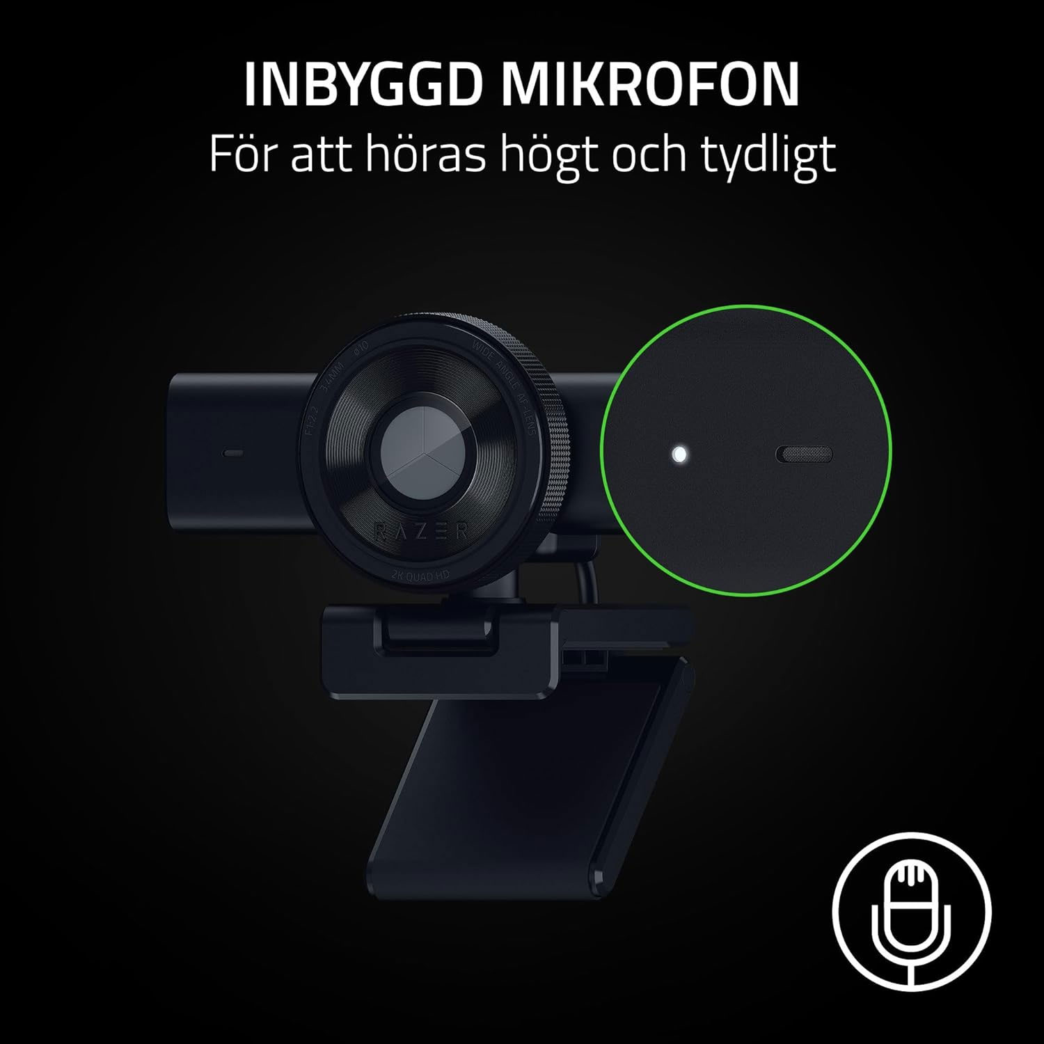 CÁMARA WEB RAZER KIYO V2 X STREAMING 2K 60FPS 1080P 60FPS USB NEGRO - 5