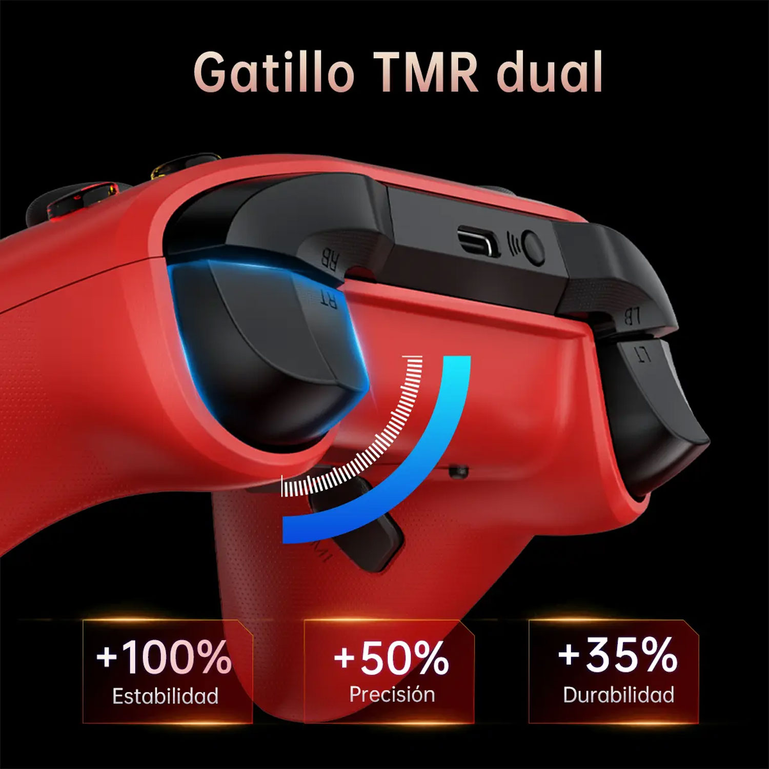 GAMEPAD MACHENIKE G6 V2 PREMIUM EDITION ROJO - 2