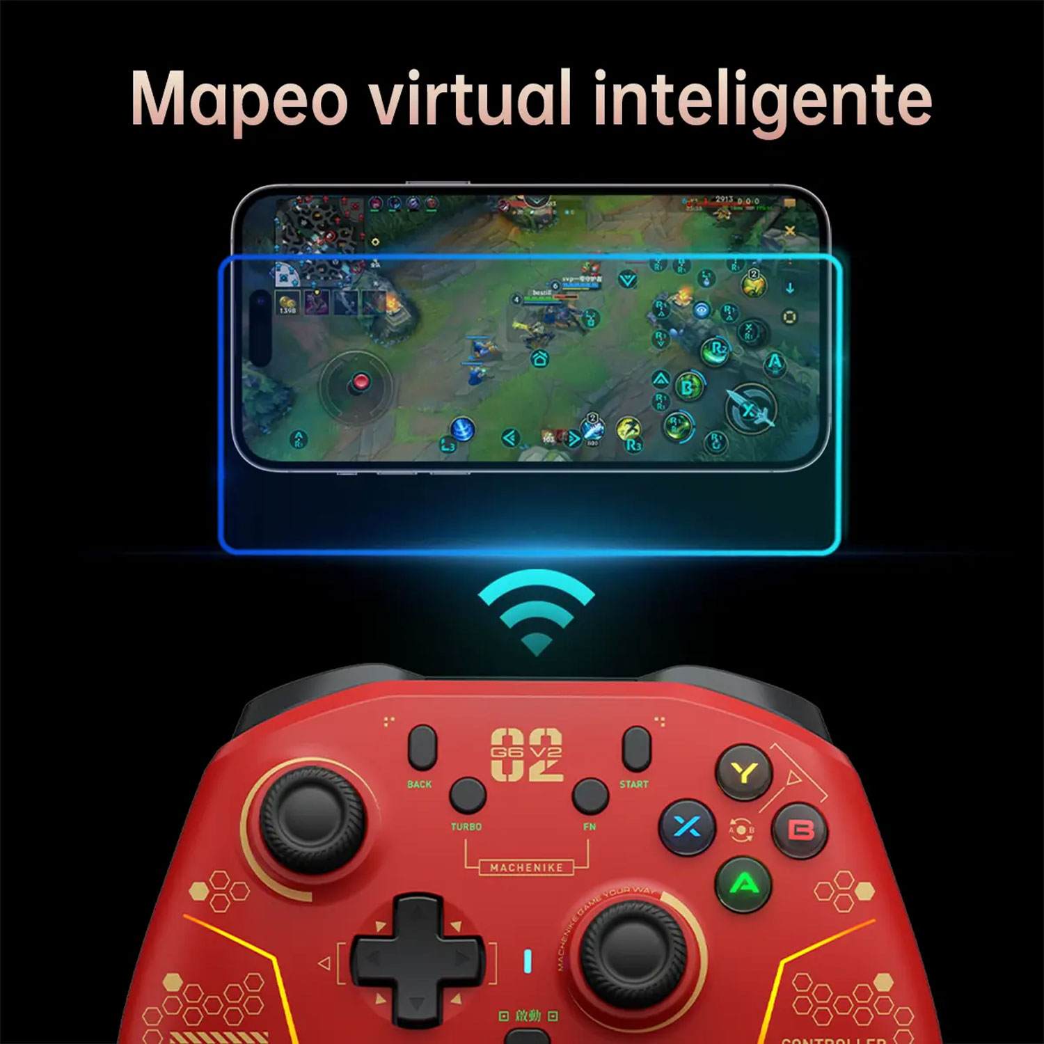 GAMEPAD MACHENIKE G6 V2 PREMIUM EDITION ROJO - 6