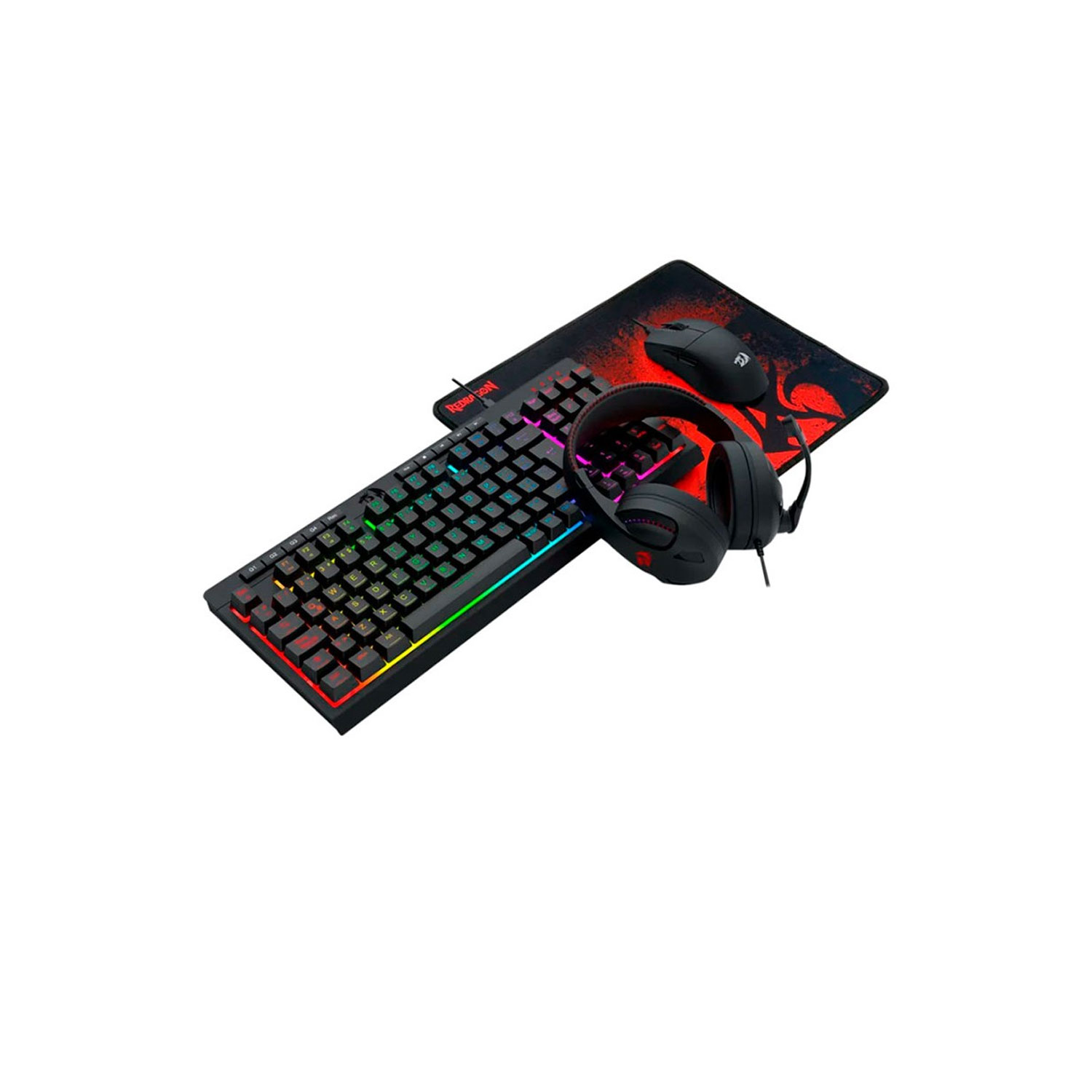 COMBO GAMER REDRAGON 4 EN 1 S147-SP TECLADO K515 + MOUSE M724 + AUDÍFONOS H211 + MOUSE PAD P016 - 3
