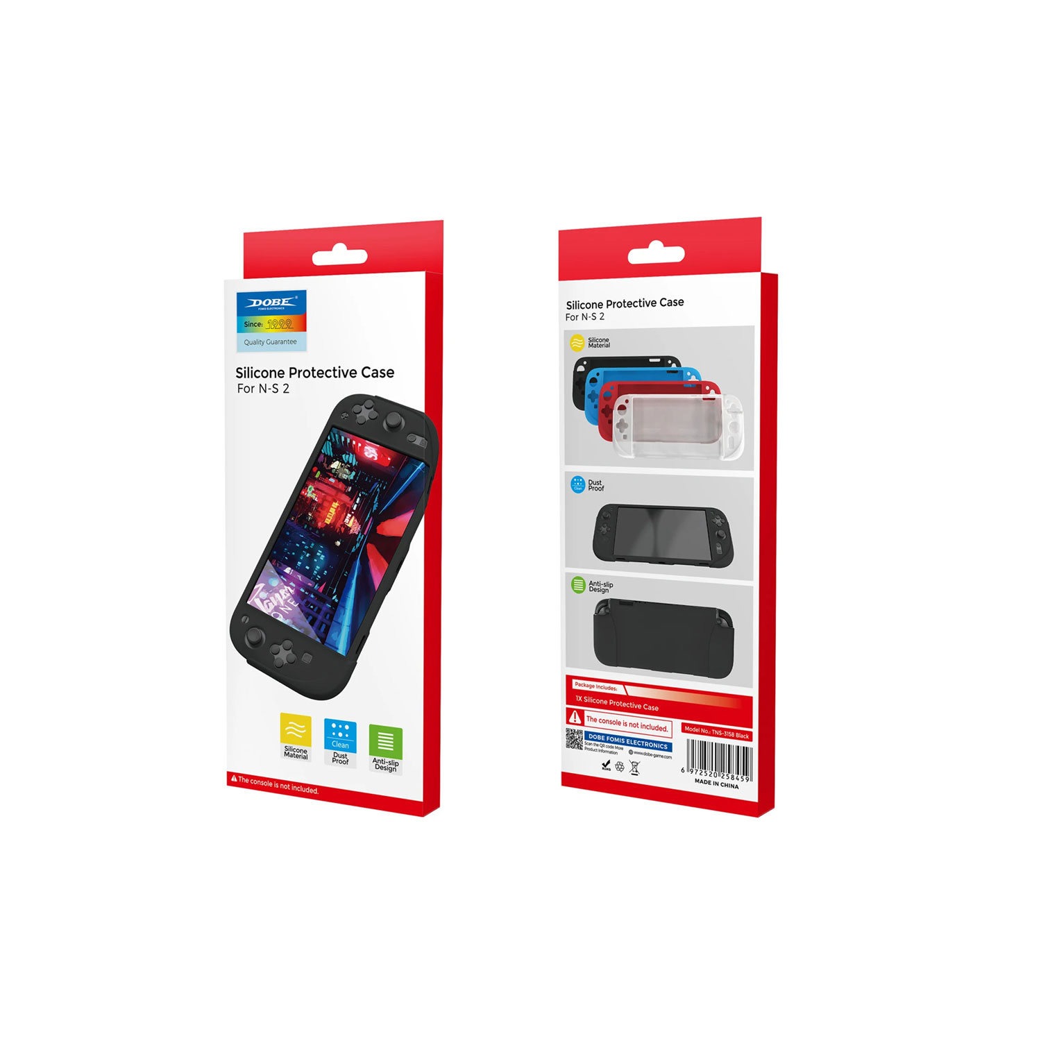 FUNDA DE SILICONA DOBE PARA NINTENDO SWITCH 2 TNS-5171-BLACK - 5