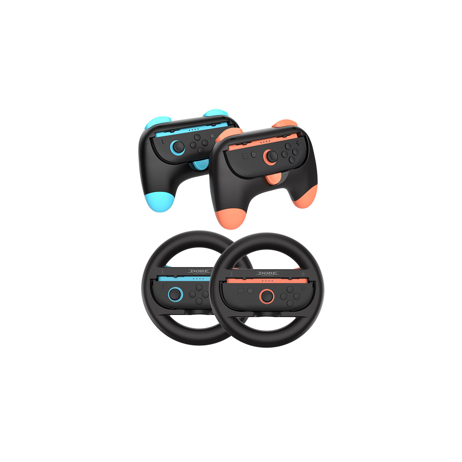 KIT GRIP Y VOLANTE DOBE PARA JOY-CON NINTENDO SWITCH 2 TNS-5110 - 5