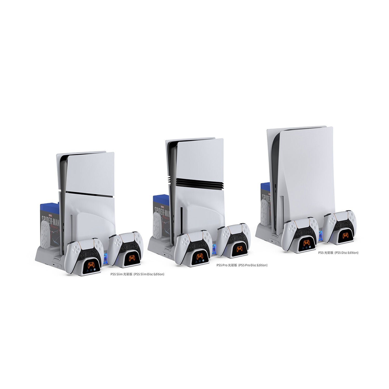 BASE MULTIFUNCIONAL DOBE CON REFRIGERACIÓN Y CARGA PARA PS5 PS5 SLIM Y PS5 PRO TP5-3532D-WHITE - 4