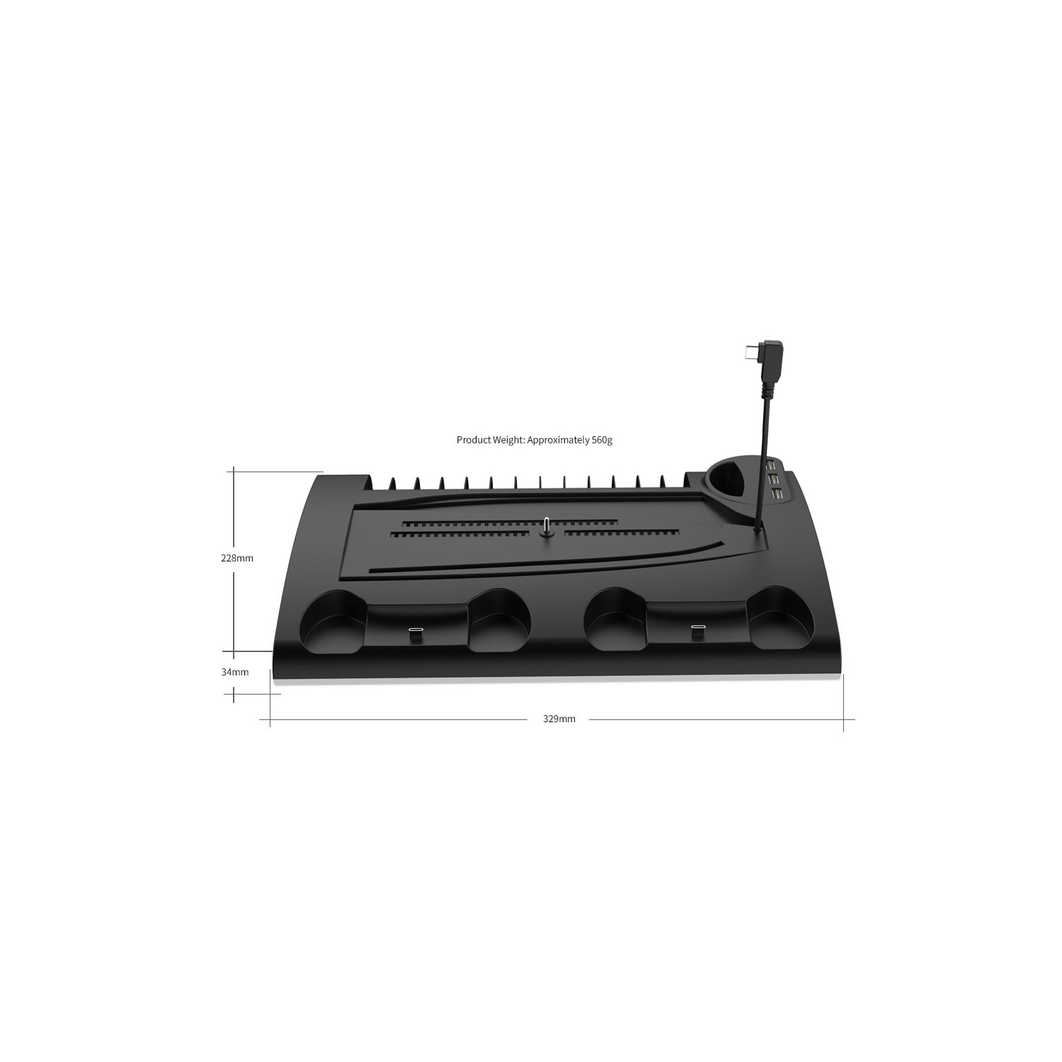 BASE MULTIFUNCIONAL DOBE CON REFRIGERACIÓN Y CARGA PARA PS5 SLIM Y PS5 PRO TP5-3570D-BLACK - 2
