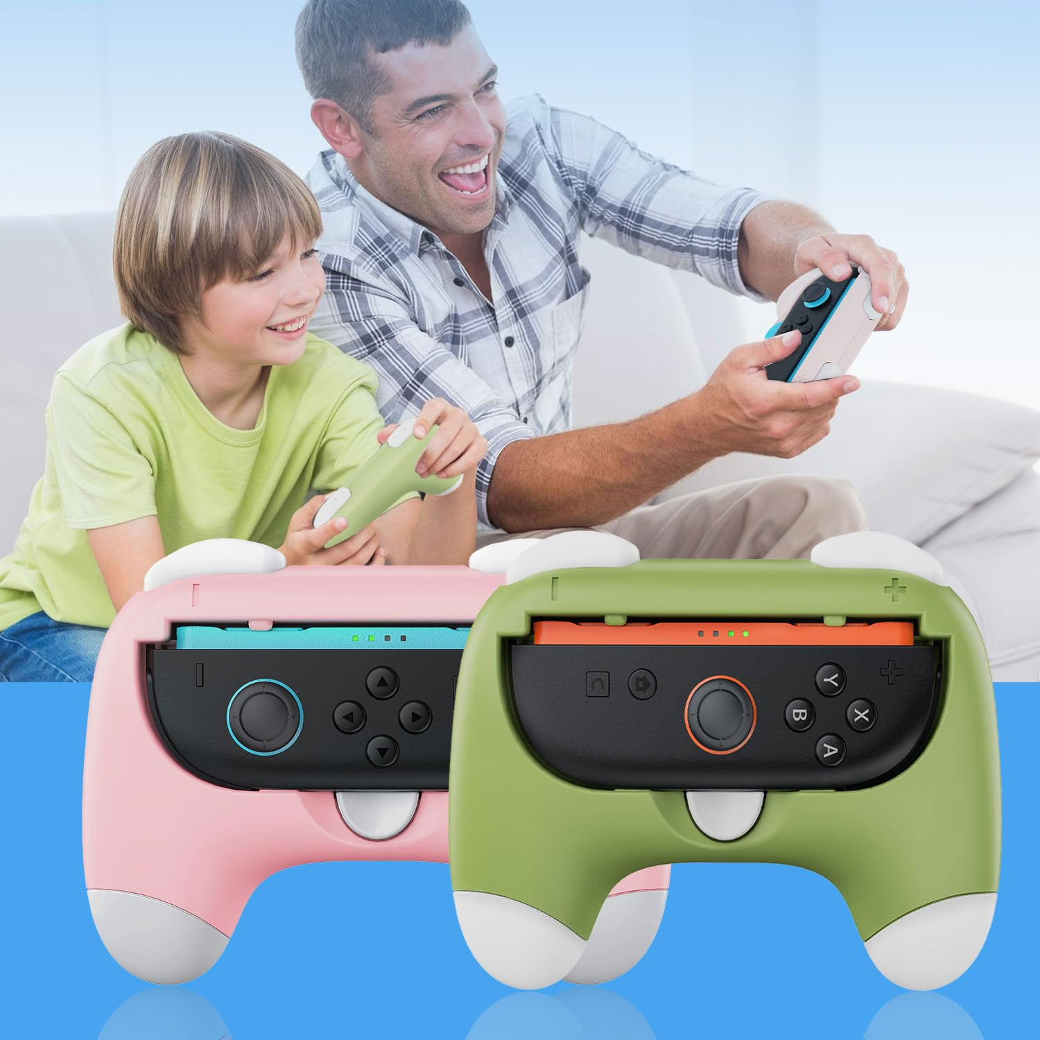 GRIP PARA JOY-CON DOBE NINTENDO SWITCH 2 TNS-3163S-PINK GREEN - 5