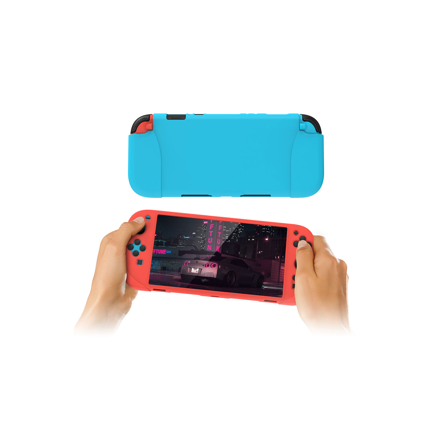 FUNDA PROTECTORA DE SILICONA DOBE PARA NINTENDO SWITCH 2 TNS-3158-RED - 4