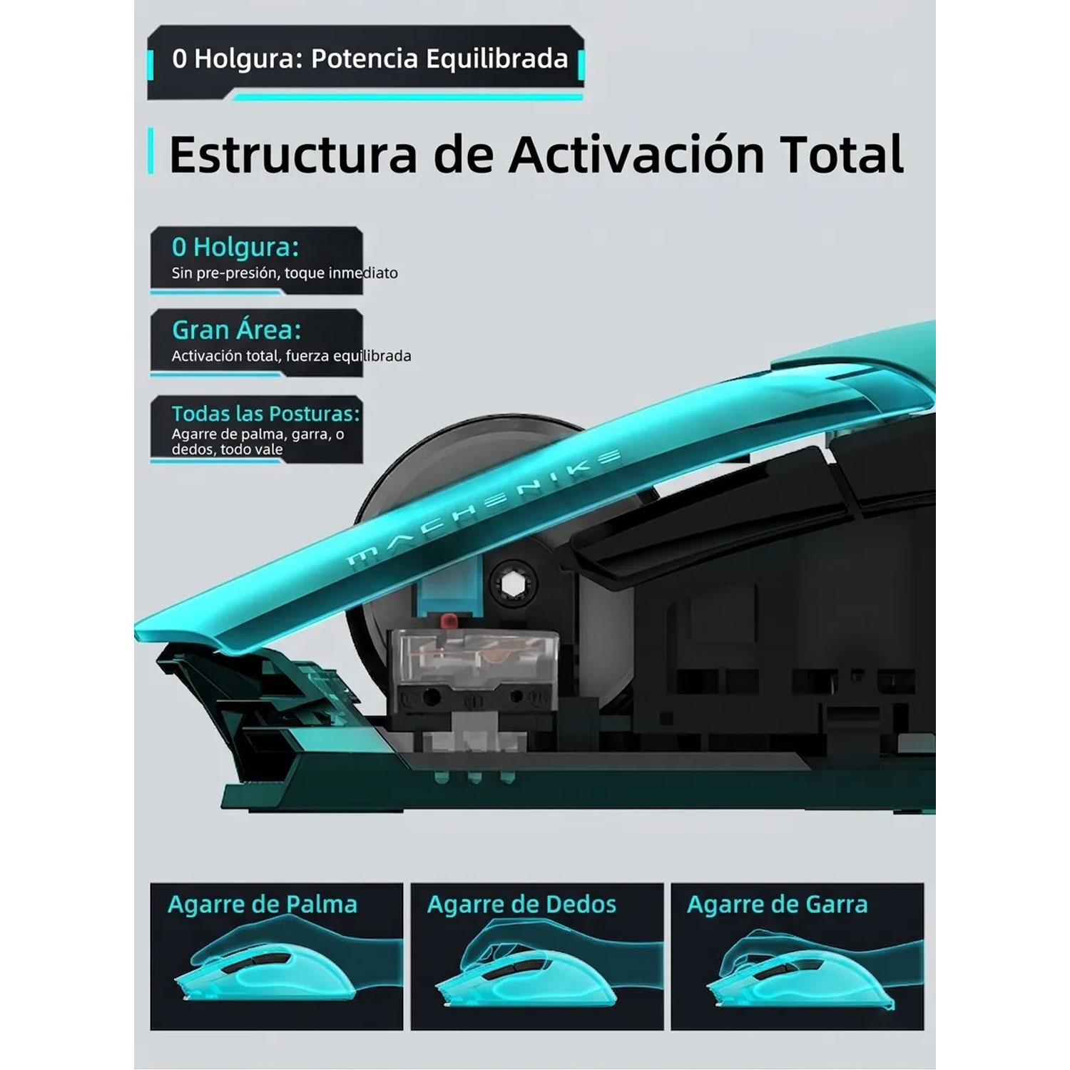 MOUSE GAMER MACHENIKE M7 PRO WIRELESS 26K DPI DUAL BLUE - 5