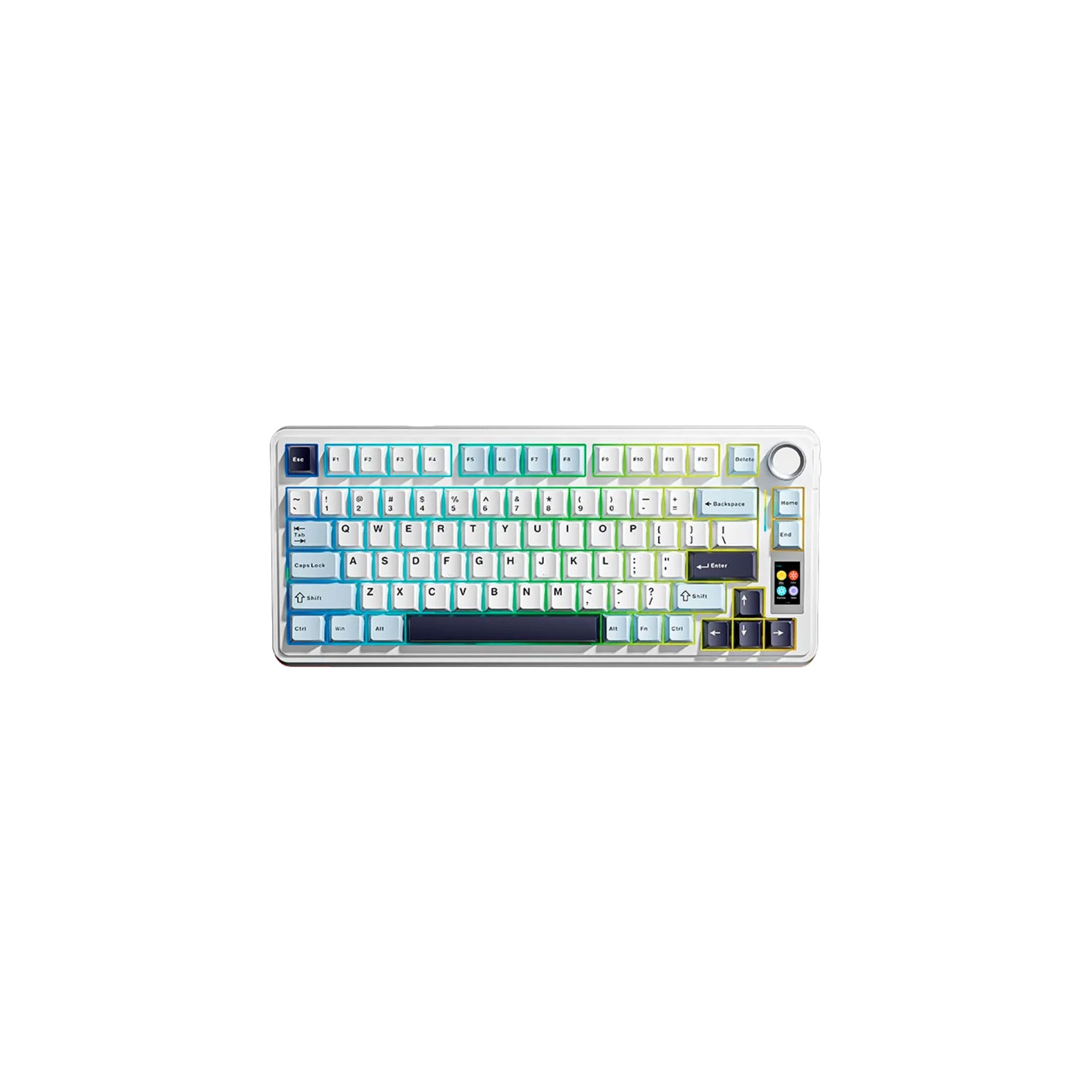 TECLADO GAMER AULA S75 PRO INALÁMBRICO INGLÉS SEIYA SWITCH NEGRO/BLANCO/MORADO - 1