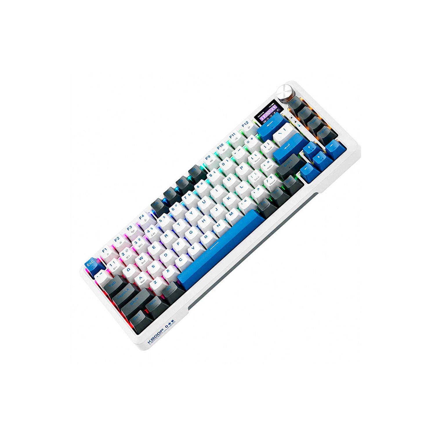 TECLADO GAMER MACHENIKE K500F B81W TRI-MODE RGB SILVER SWITCH NAVY - 3