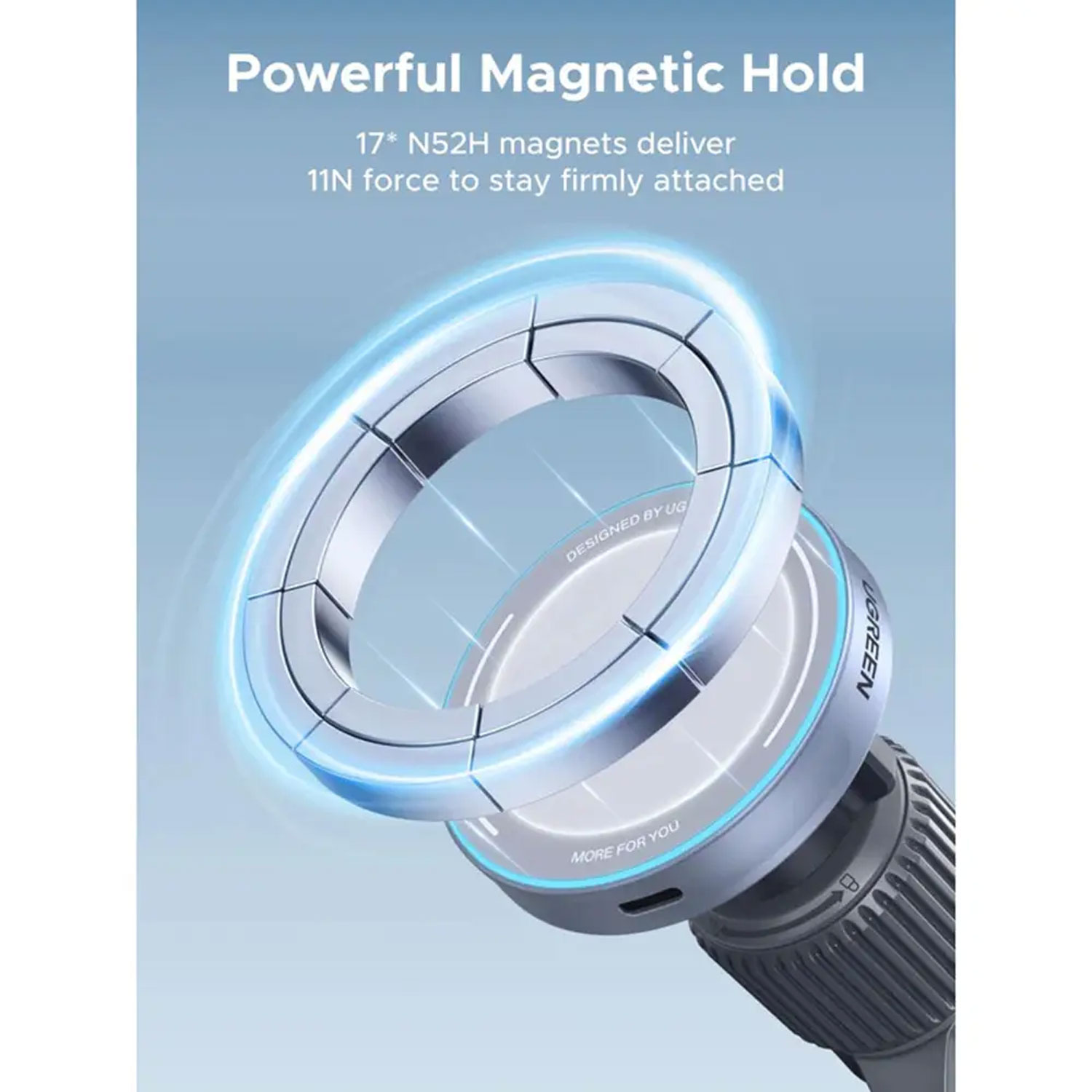 CARGADOR UGREEN INALÁMBRICO MAGNÉTICO PARA AUTO 15W W708-35970 - 3