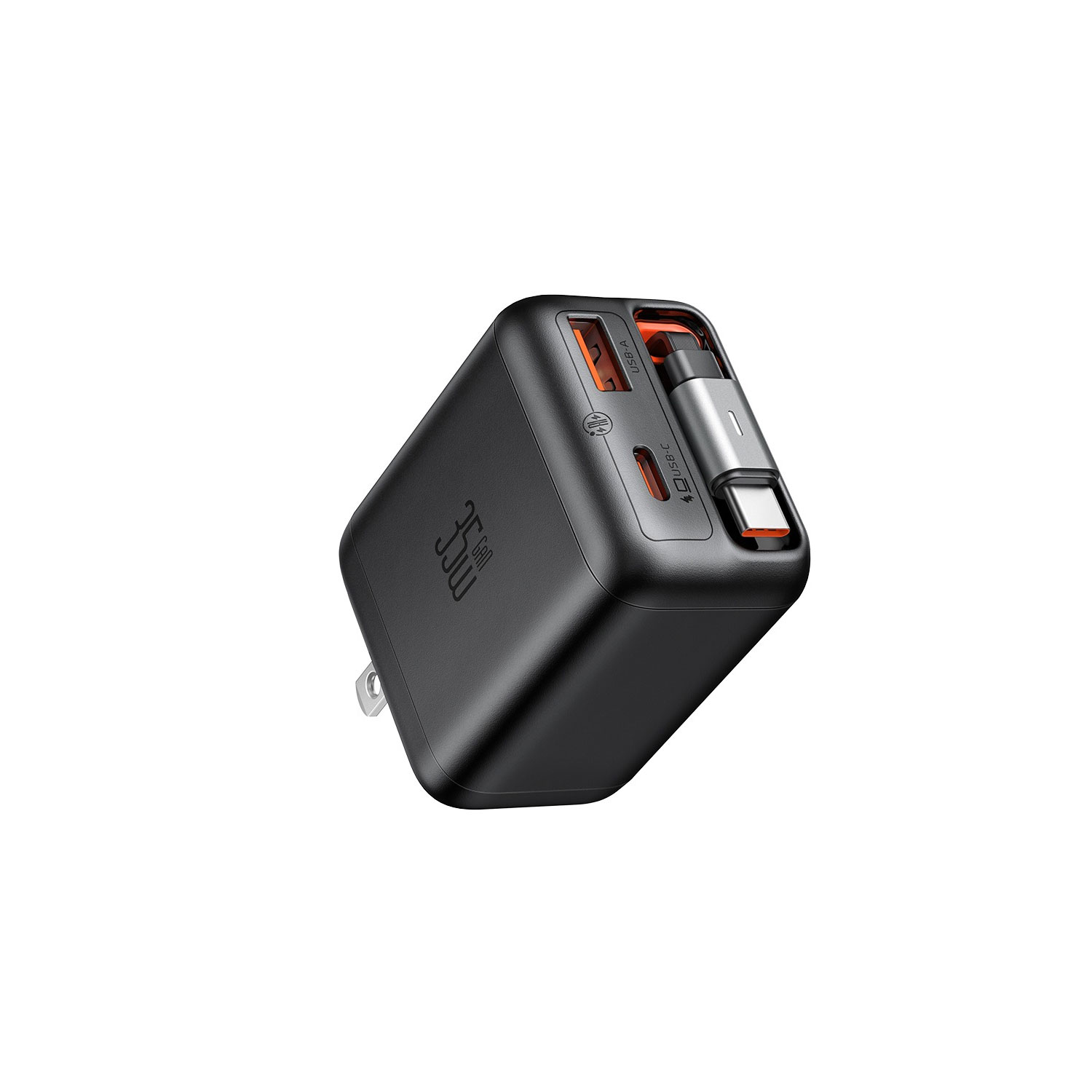 CARGADOR DE PARED MCDODO FREEGO CH-129 35W CON CABLE RETRÁCTIL 2 USB-C + USB-A NEGRO - 1