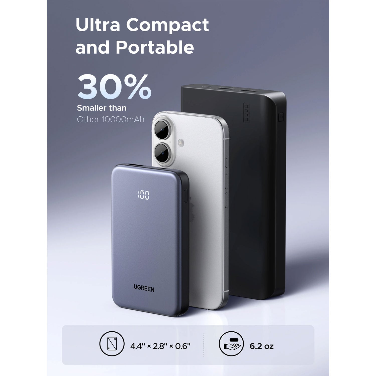 POWER BANK UGREEN 10000MAH 20W CARGA RÁPIDA BIDIRECCIONAL PB507-75131B - 2