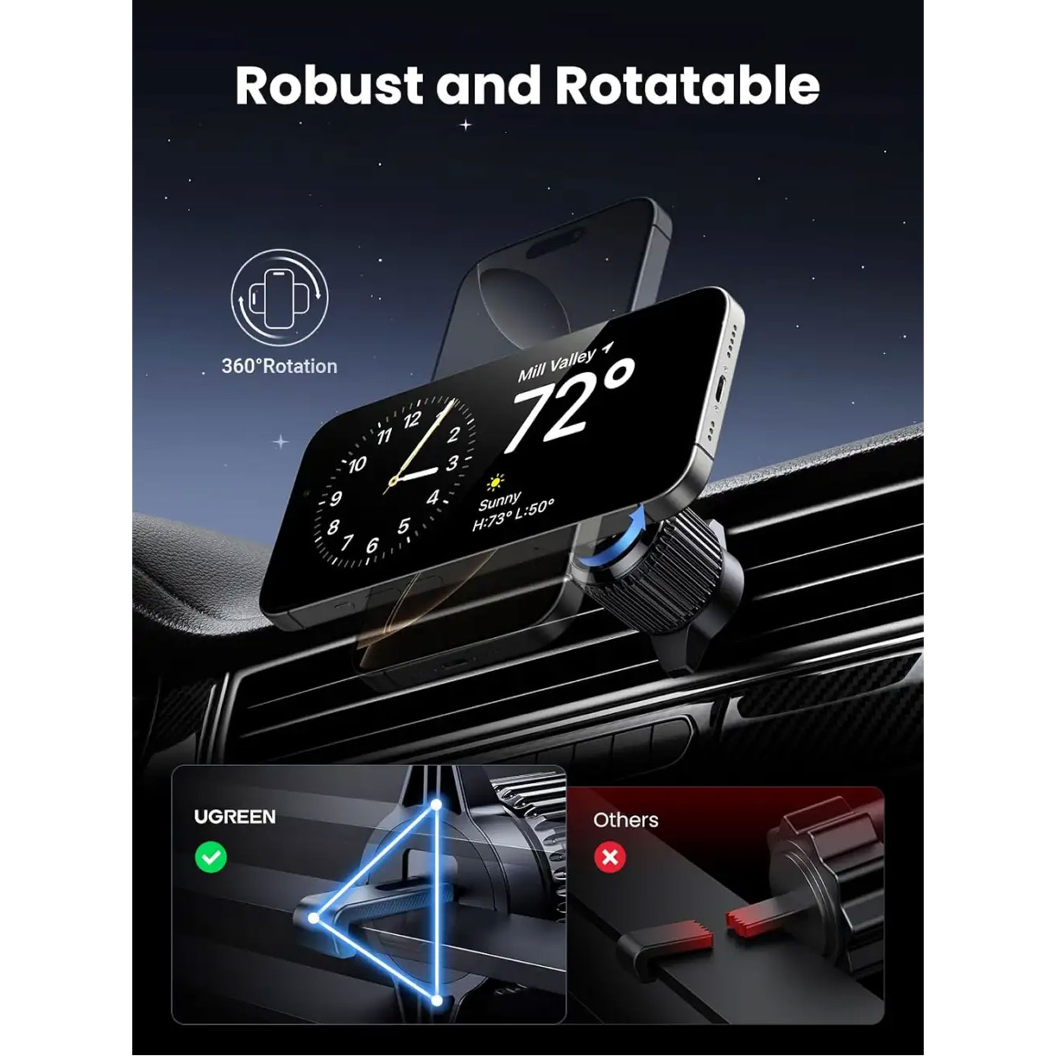 CARGADOR UGREEN INALÁMBRICO MAGNÉTICO PARA AUTO 25W W758-55967 - 3