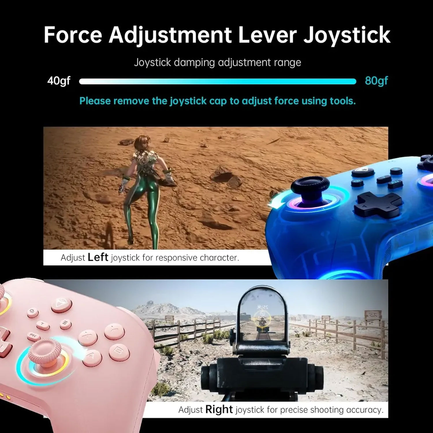 GAMEPAD GAMER MACHENIKE G3 V2 TRI-MODE ROSA - 5