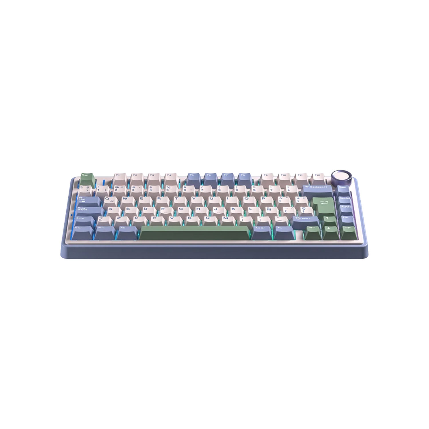 TECLADO GAMER AULA F75 RGB INALÁMBRICO ESPAÑOL REAPER SWITCH PURPLE/BEIGE/GREEN - 3