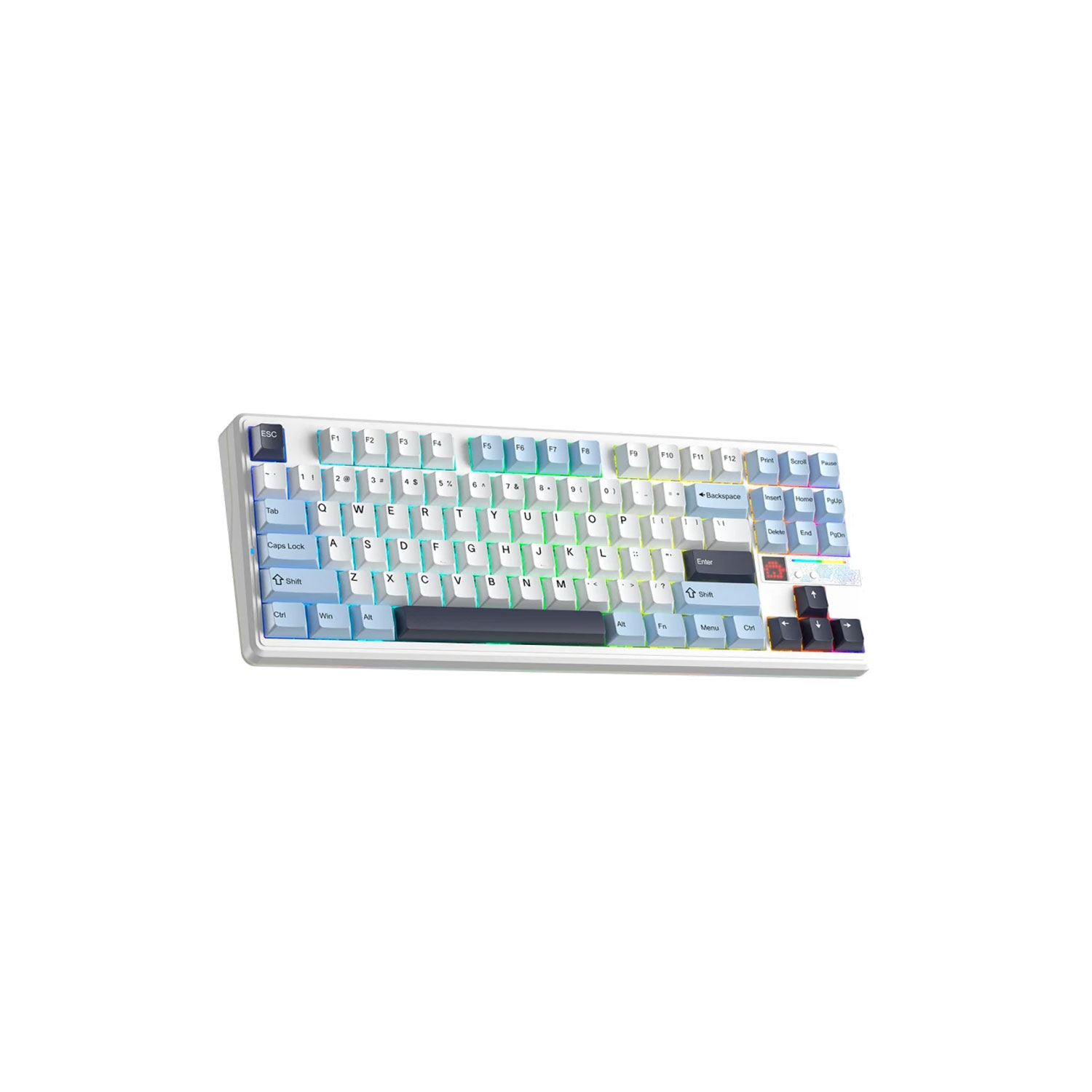 TECLADO GAMER AULA F87 PRO V2 INALÁMBRICO INGLÉS STAR VECTOR SWITCH WHITE/BLUE/DARK PURPLE - 2