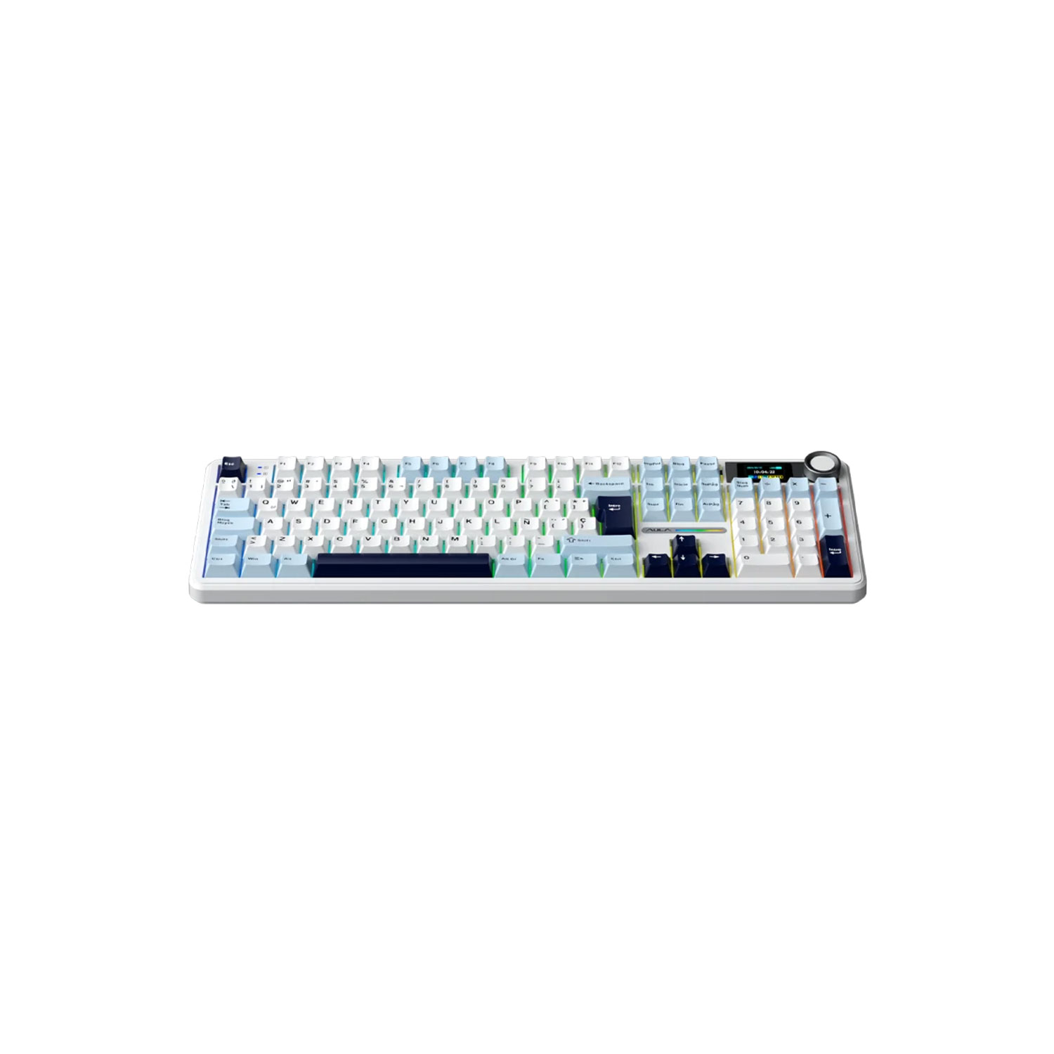 TECLADO GAMER AULA F108 PRO INALÁMBRICO ESPAÑOL REAPER SWITCH BLUE/WHITE/DARK PURPLE - 3