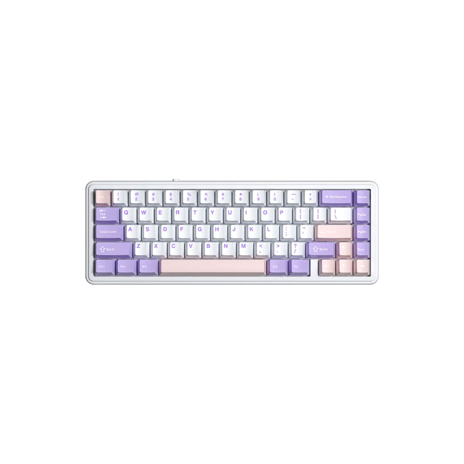 TECLADO GAMER AULA F65 INALÁMBRICO INGLÉS NIMBUS SWITCH V3 WHITE/PURPLE/PINK - 1