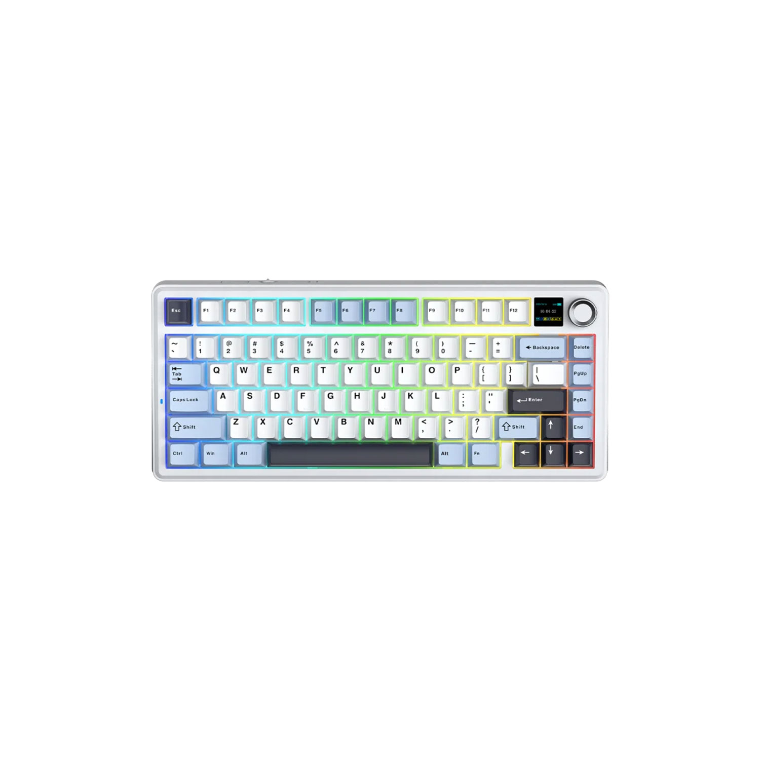 TECLADO GAMER AULA F75 MAX INALÁMBRICO ESPAÑOL REAPER SWITCH BLUE/WHITE/DARK PURPLE - 1