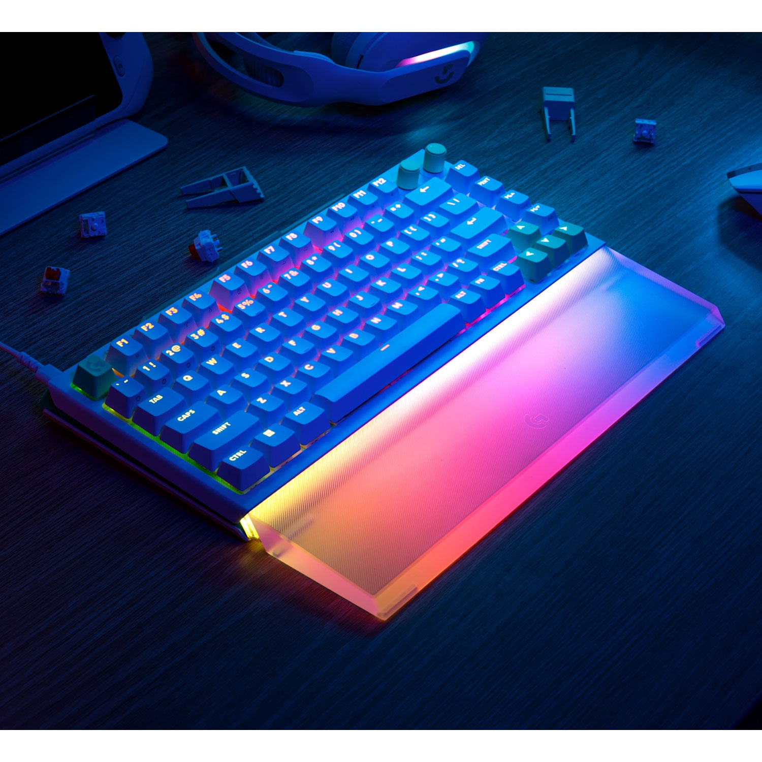 REPOSAMUÑECAS LOGITECH G512 X 75 PARA TECLADO TRANSPARENTE - 4