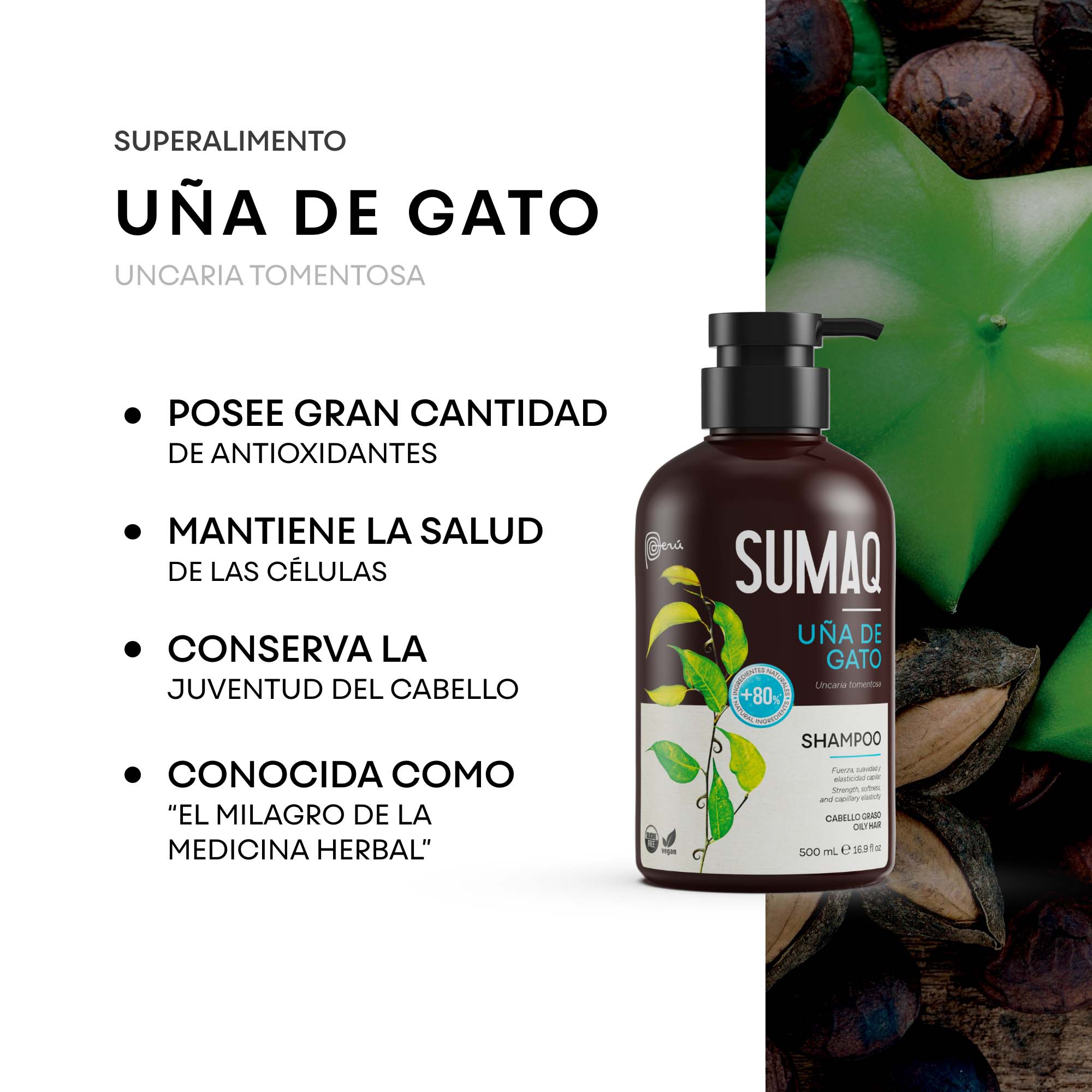 SHAMPOO SUMAQ 500ML UÑA GATO - 2
