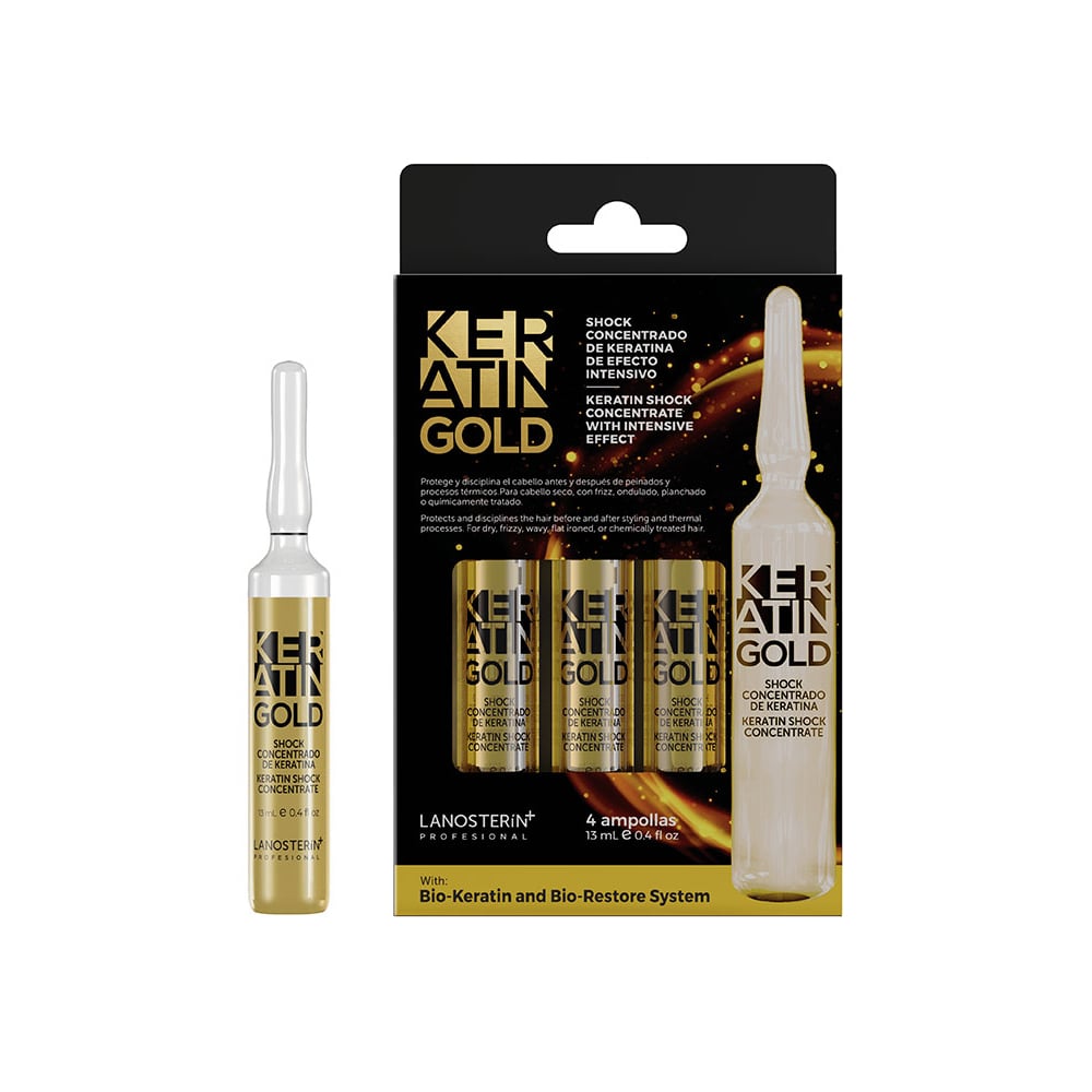 SHOCK CONCENTRADO DE KERATINA DE EFECTO INTENSIVO KERATIN GOLD X 4 UND - 1