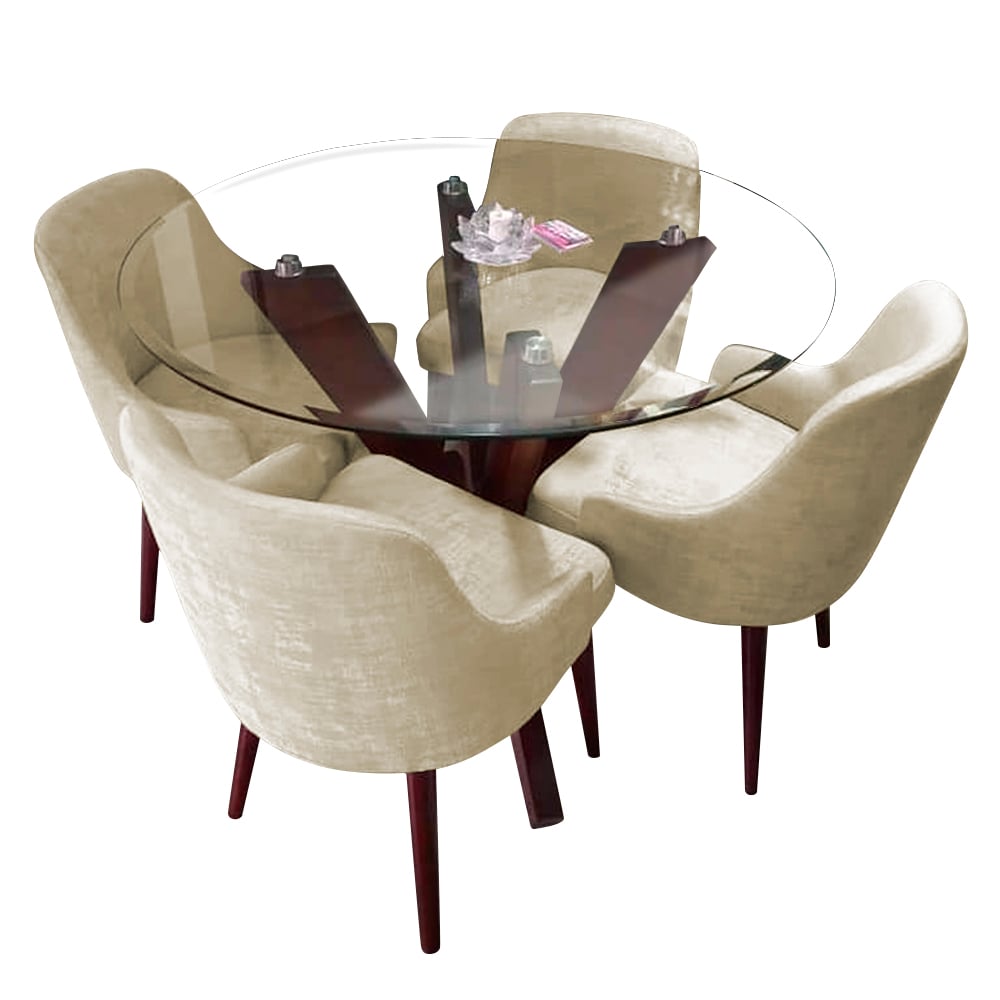 JUEGO COMEDOR HOME PREMIUM ANNA 4 SILLAS VERDE MANZANA - 1
