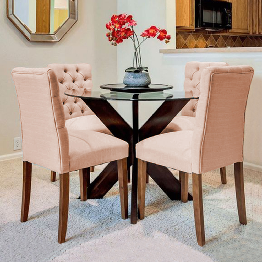 JUEGO COMEDOR HOME PREMIUM NAIROBI 4 SILLAS ROSADO - 2