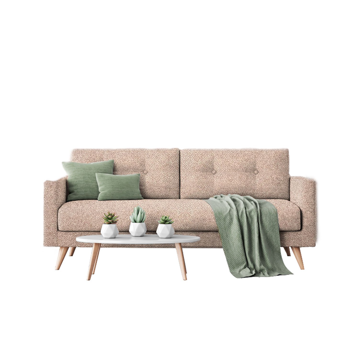 SOFA HOME PREMIUM BURCU 2 CUERPOS CAPITONÉ - 1