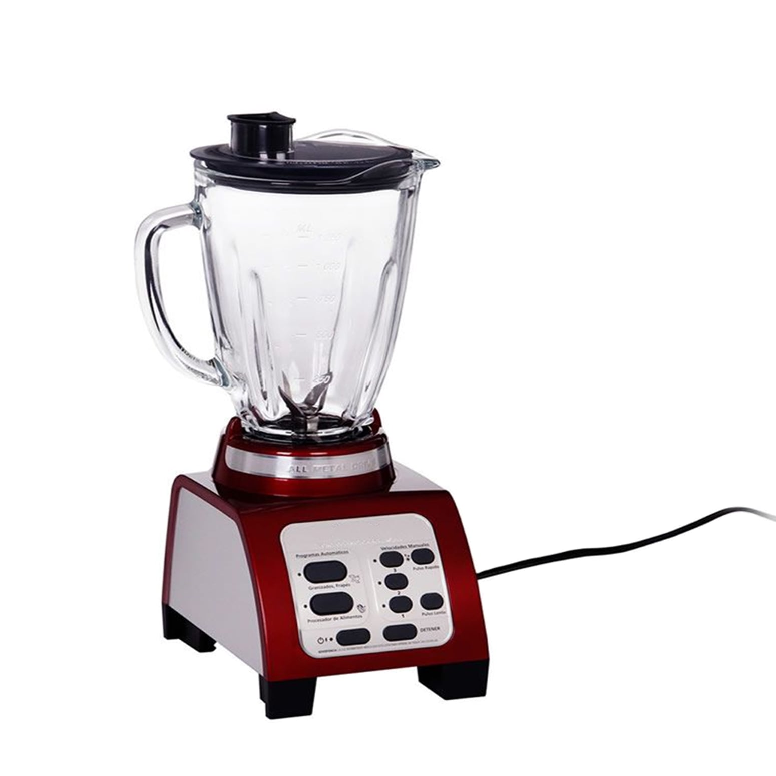 LICUADORA FOSTERIER CON MOTOR REVERSIBLE VASO DE VIDRIO TEMPLADO ROJO - 2