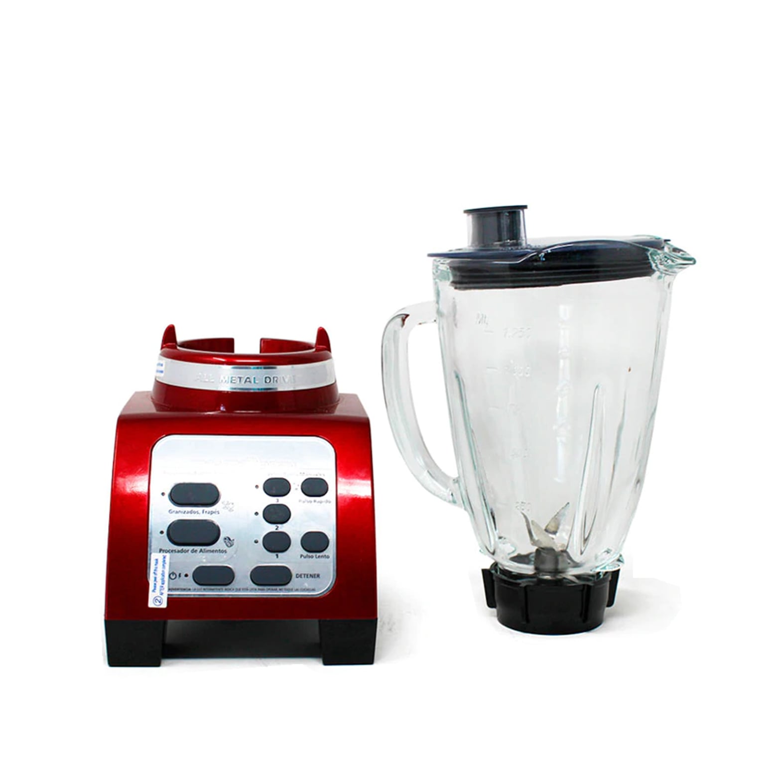 LICUADORA FOSTERIER CON MOTOR REVERSIBLE VASO DE VIDRIO TEMPLADO ROJO - 3