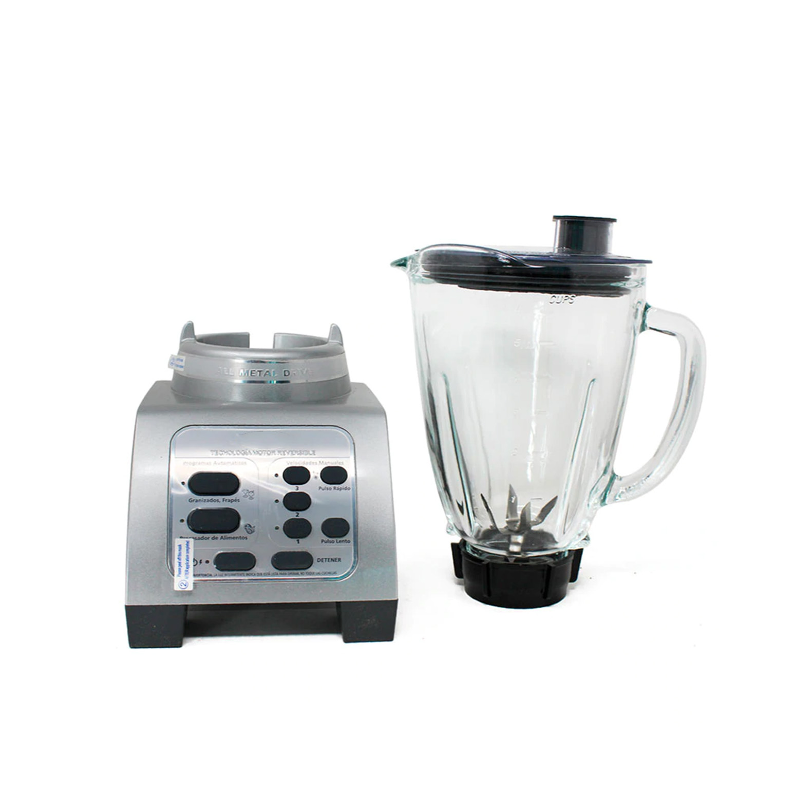 LICUADORA FOSTERIER CON MOTOR REVERSIBLE VASO DE VIDRIO TEMPLADO GRIS - 3