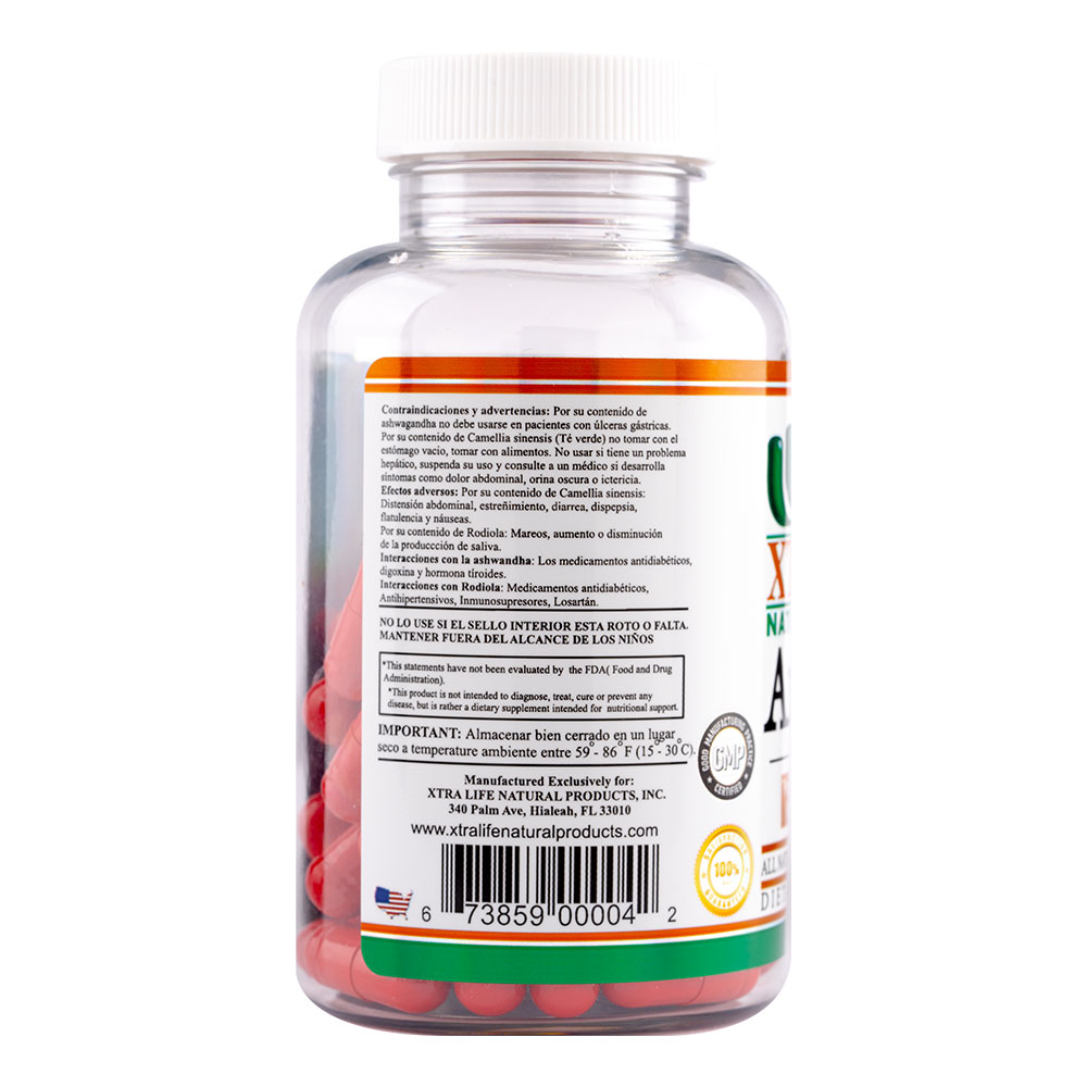 ASHWAGANDHA + RHODIOLA - XTRALIFE - 60 CÁPSULAS - 2