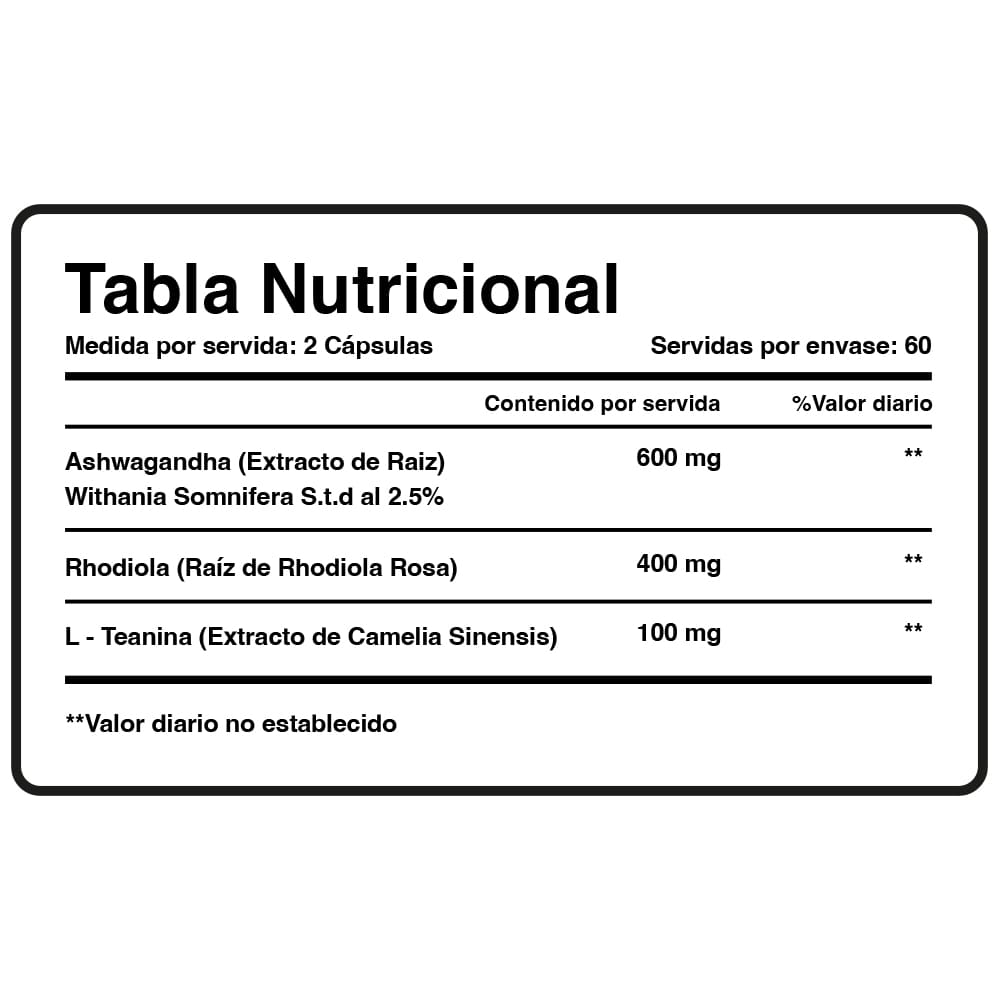 ASHWAGANDHA + RHODIOLA - XTRALIFE - 60 CÁPSULAS - 5