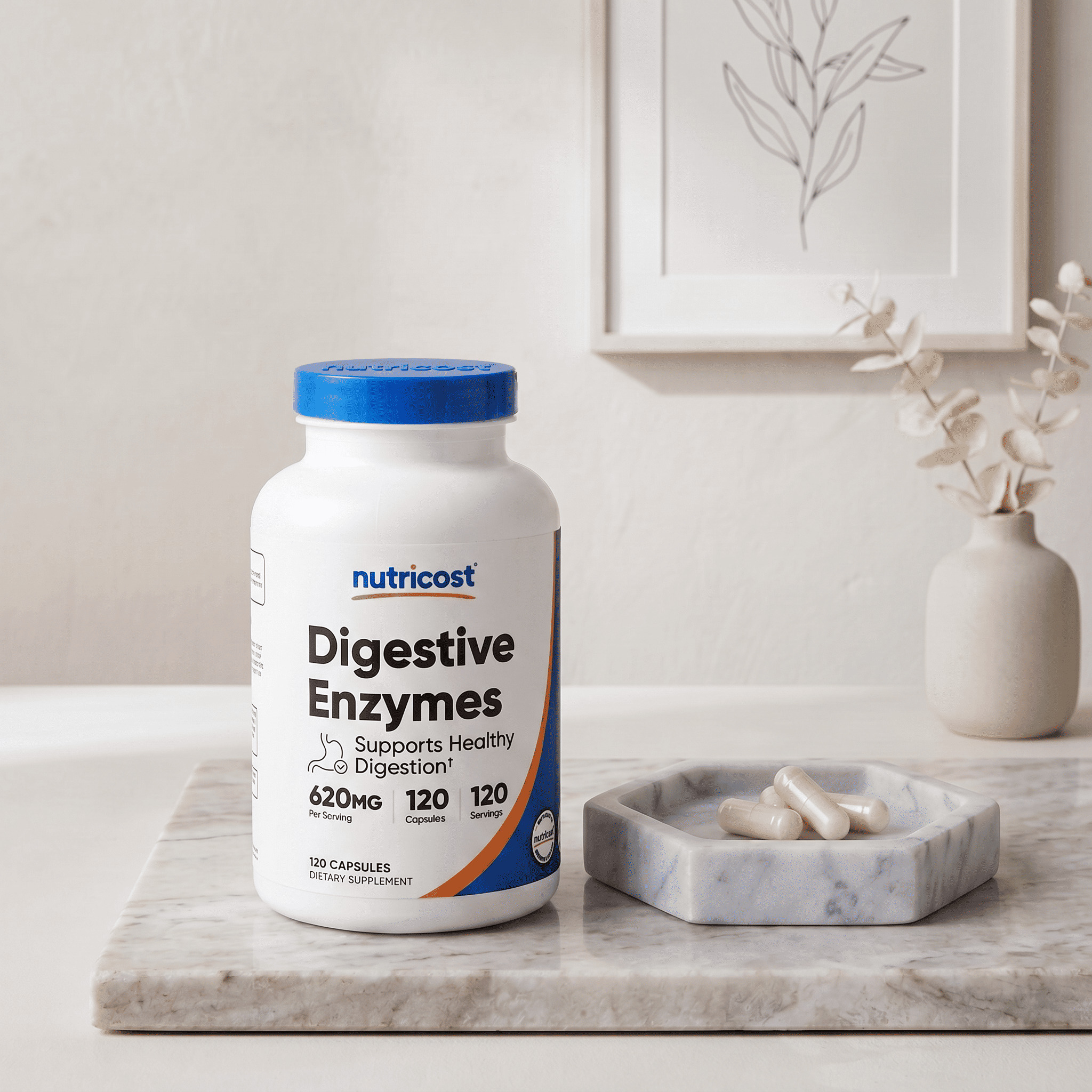 ENZIMAS DIGESTIVAS - NUTRICOST - 120 CÁPSULAS - 6