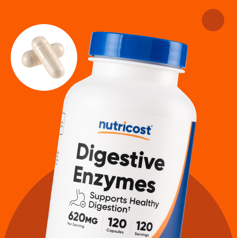 ENZIMAS DIGESTIVAS - NUTRICOST - 120 CÁPSULAS - 7