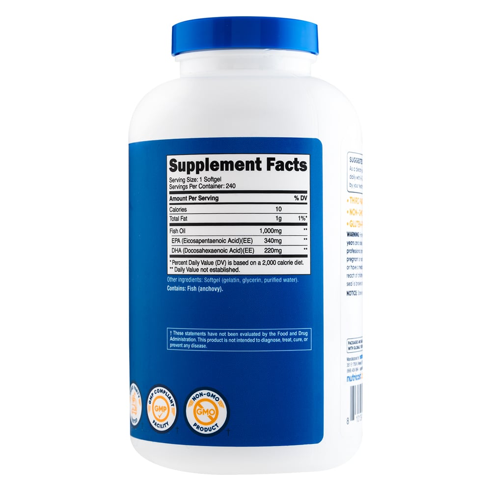 FISH OIL - NUTRICOST - 240 SOFTGELS - 3