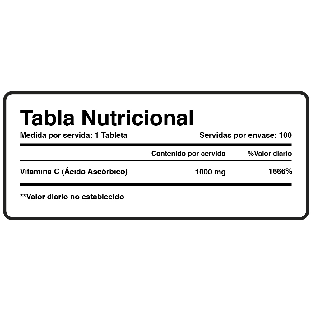 VITAMINA C - XTRALIFE - 100 TABLETAS - 3