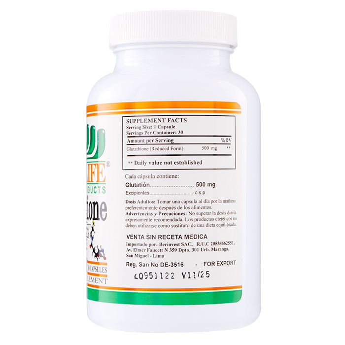 GLUTATION - XTRALIFE - 60 CÁPSULAS - 3