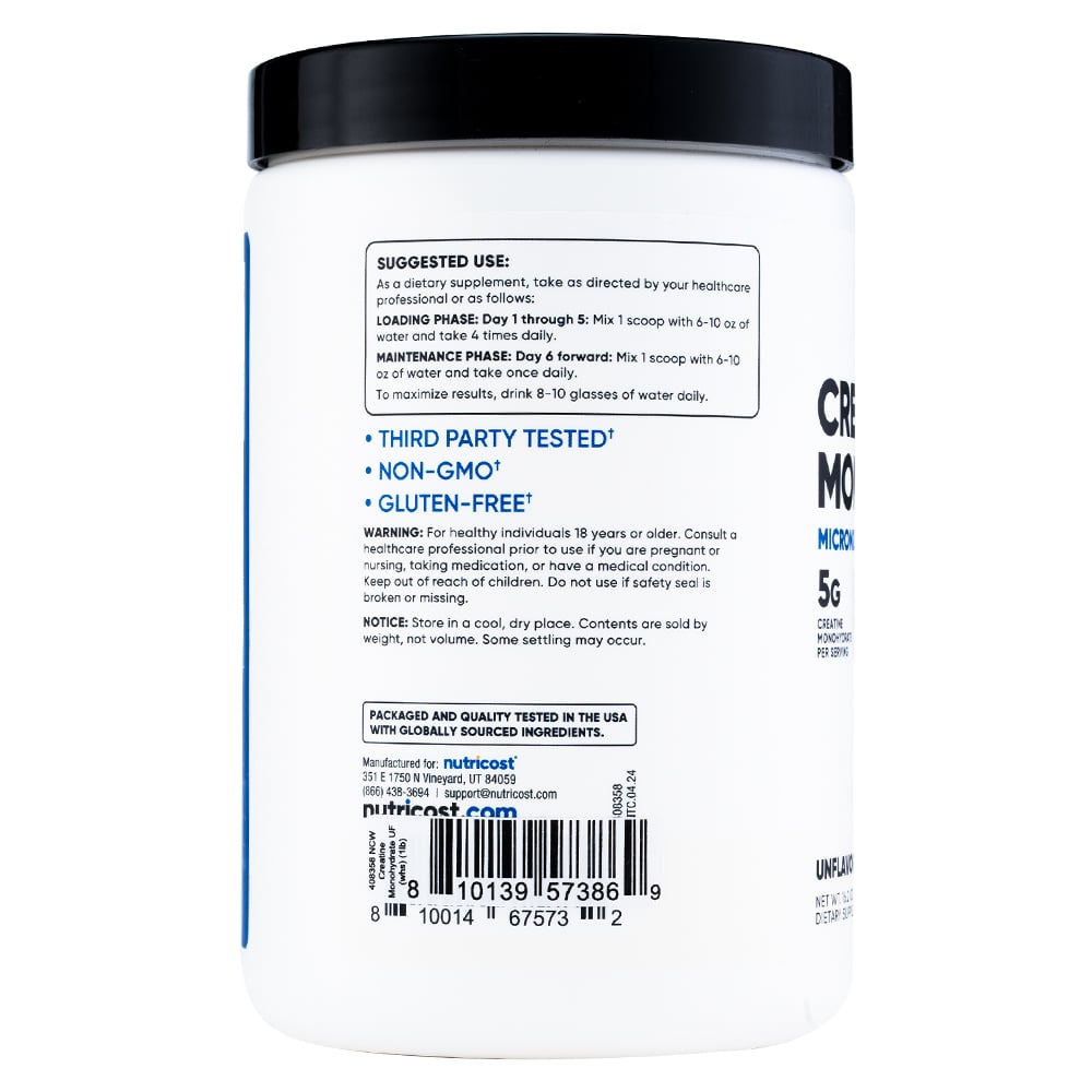 CREATINA MONOHIDRATADA - NUTRICOST - 91 SERVIDAS - 3