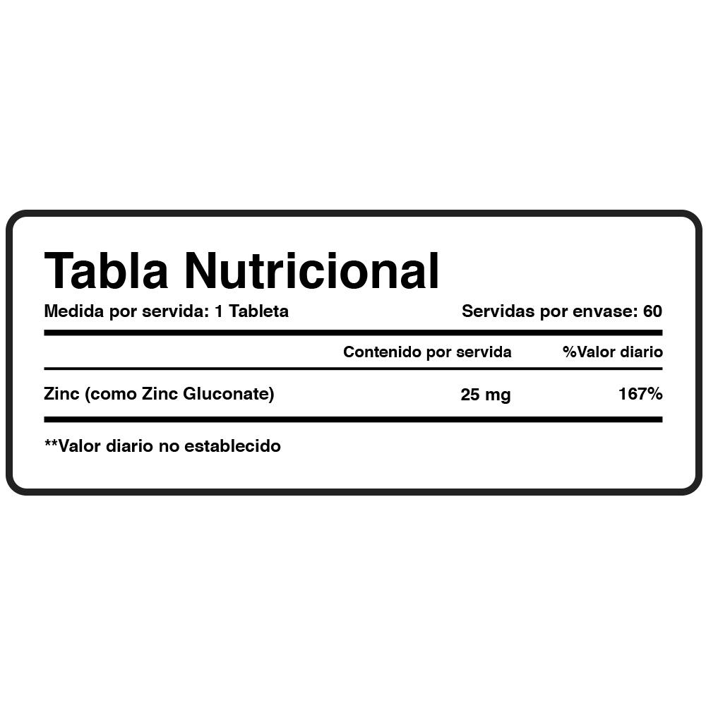 ZINC - XTRALIFE - 60 TABLETAS - 4