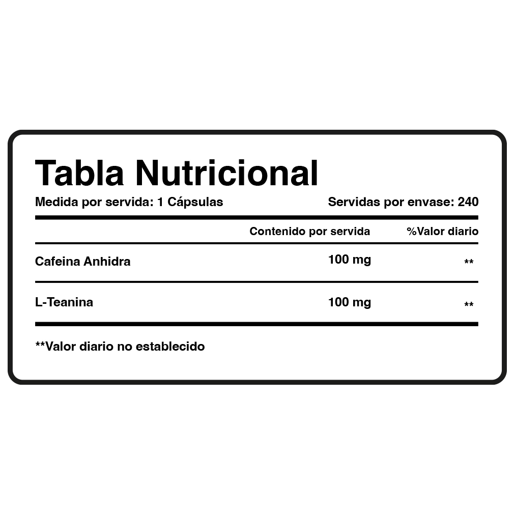 CAFEINA CON L TEANINA - NUTRICOST - 120 CÁPSULAS - 5