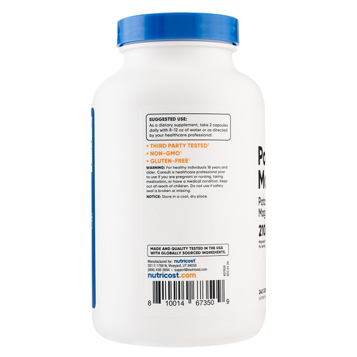 CITRATO MAGNESIO + CITRATO POTASIO - NUTRICOST - 240 CÁPSULAS - 3
