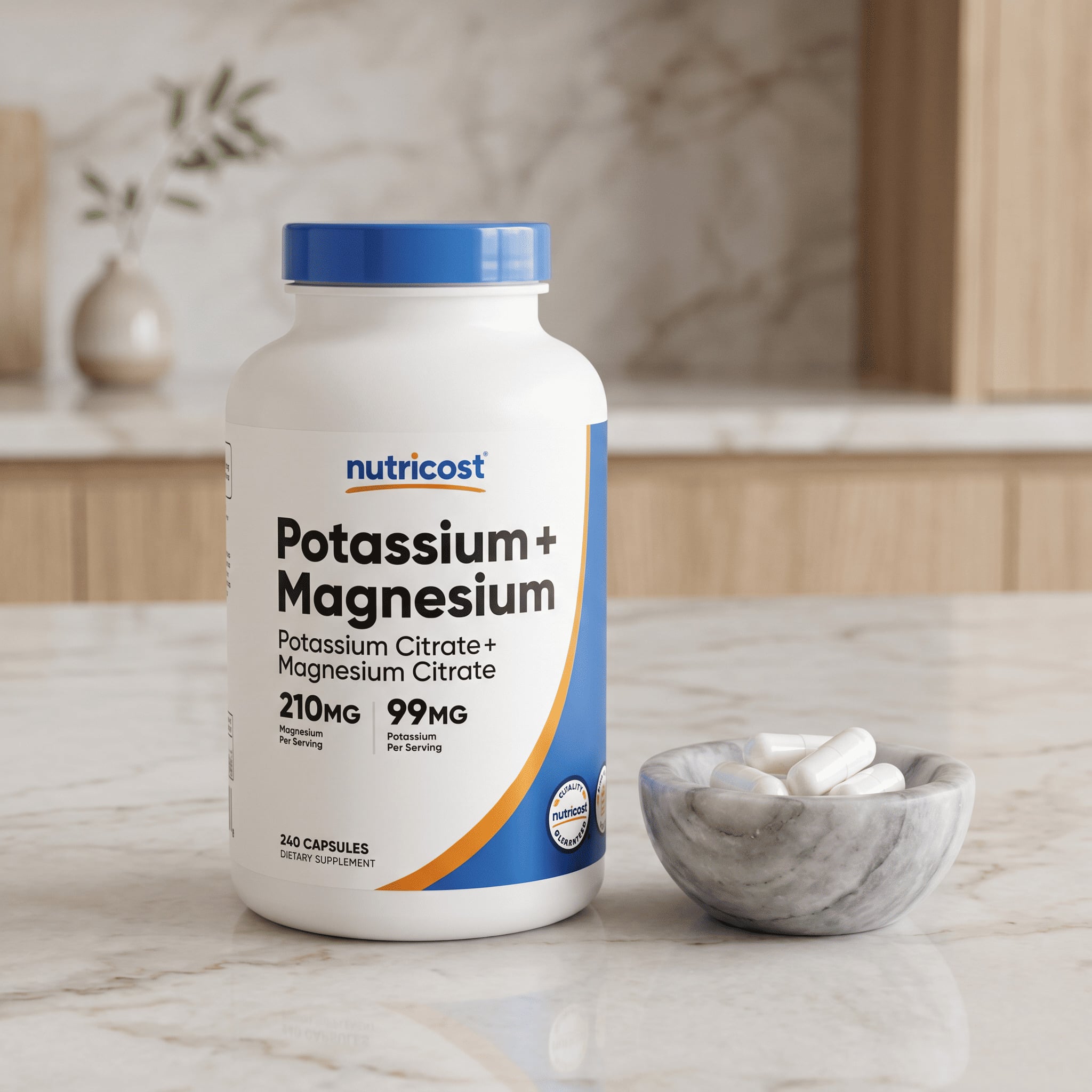 CITRATO MAGNESIO + CITRATO POTASIO - NUTRICOST - 240 CÁPSULAS - 6
