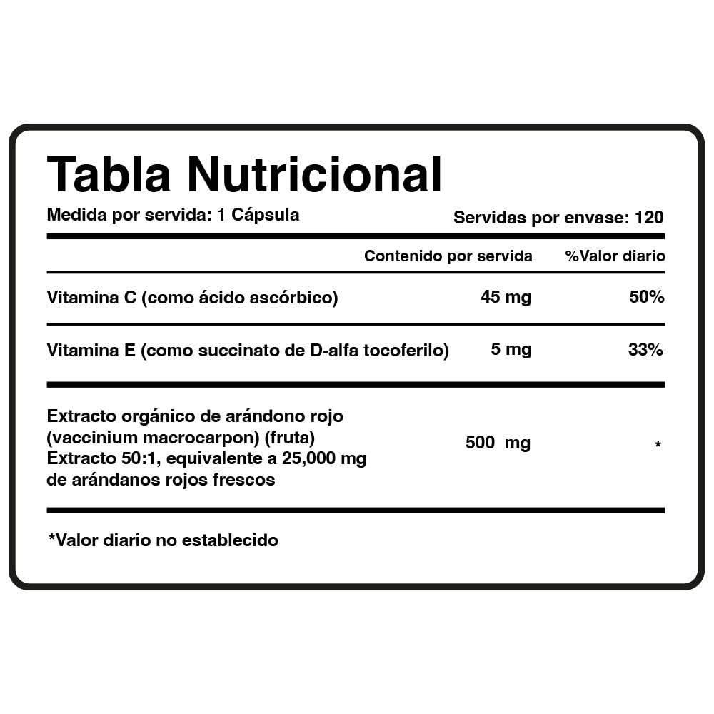 CRANBERRY + VITAMINA C Y E - NUTRICOST - 120 CÁPSULAS - 5