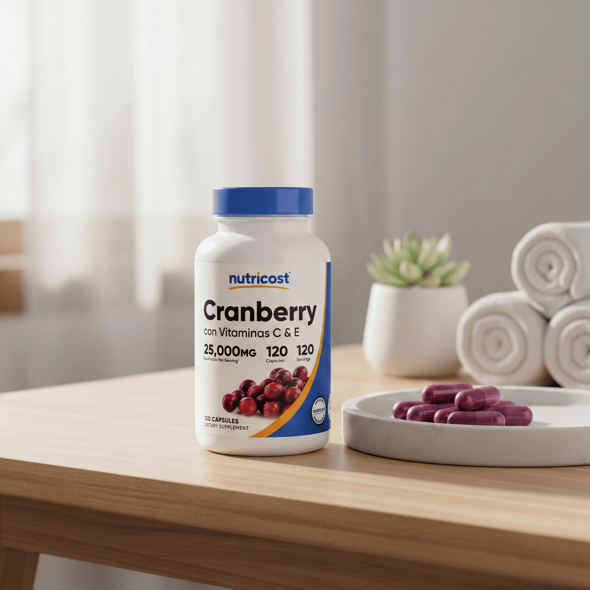 CRANBERRY + VITAMINA C Y E - NUTRICOST - 120 CÁPSULAS - 6
