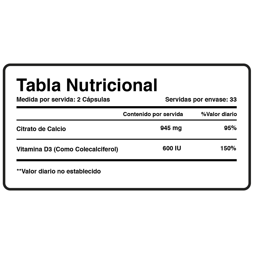 CALCIO CITRATE + VITAMINA D - XTRALIFE - 90 CÁPSULAS - 4